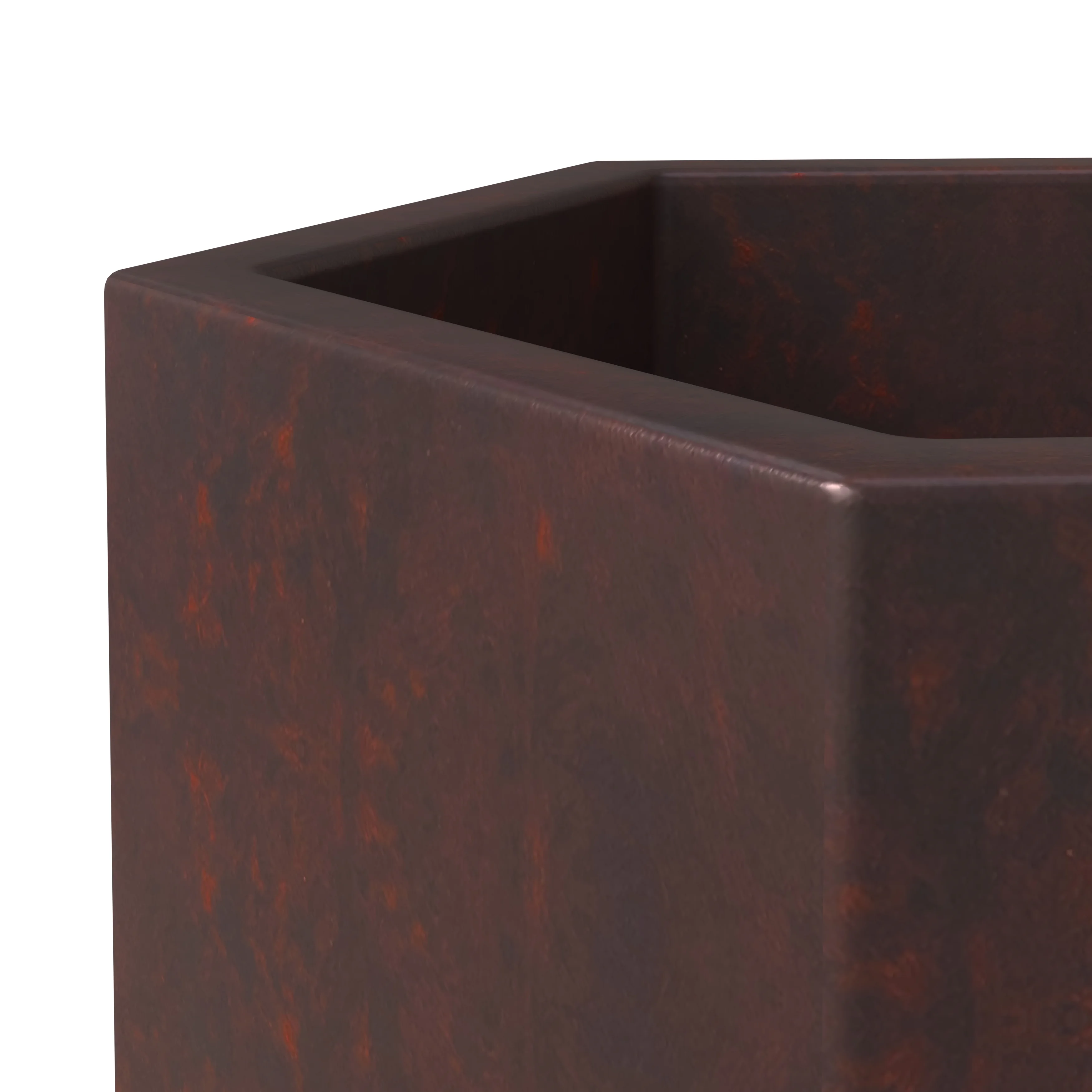 Thicket Series Poly Stone Planter in Brown 14 High