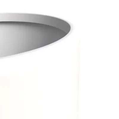 Tundra Series Poly Stone cylindrical Shape Planter in White 12" Dia, 14.2" High
