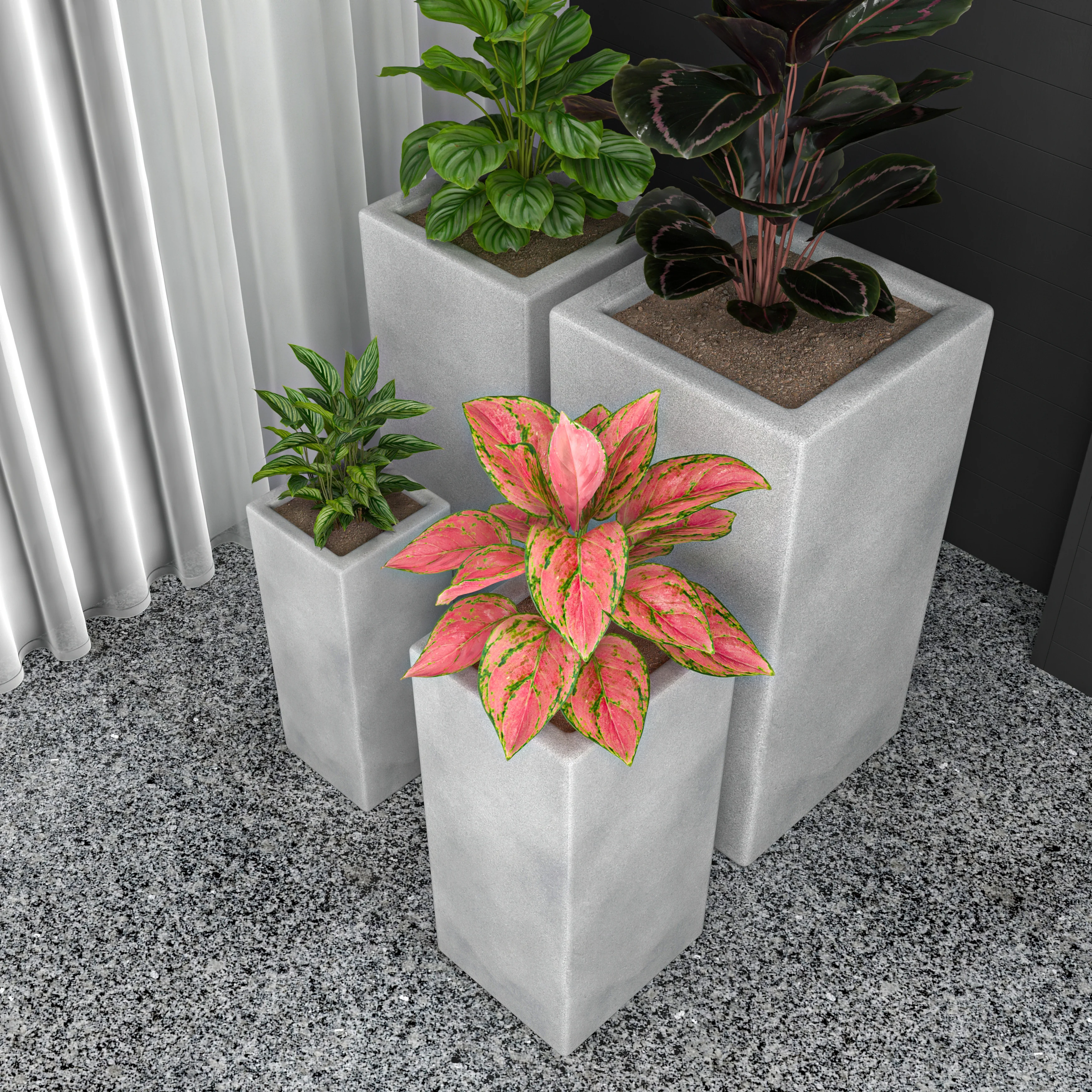 Terra Planter Set Aged Concrete