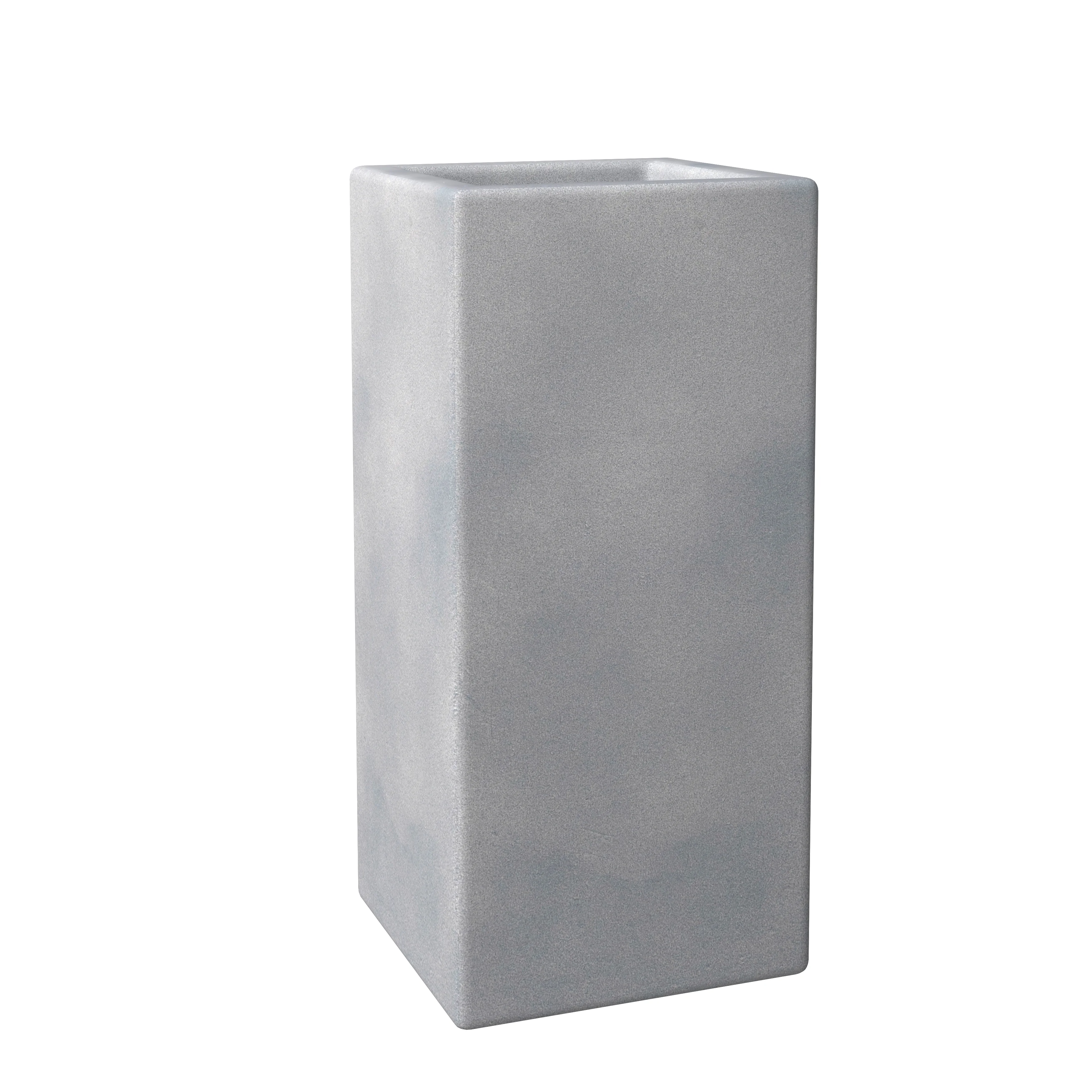 Terra Series Poly Stone Planter in Aged Concrete 7.9" x 7.9" 19.7" High