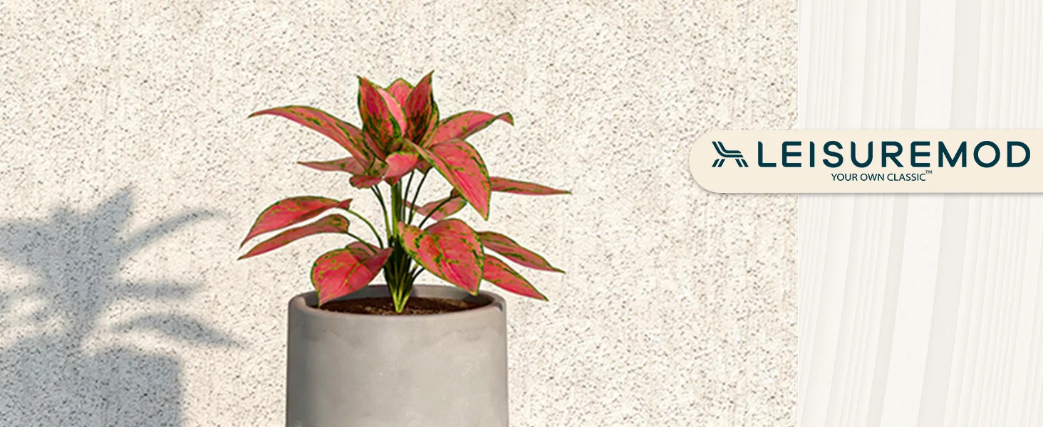 Topiary Series Poly Stone Planter in Dark Grey 11.4 Dia, 23.6 High