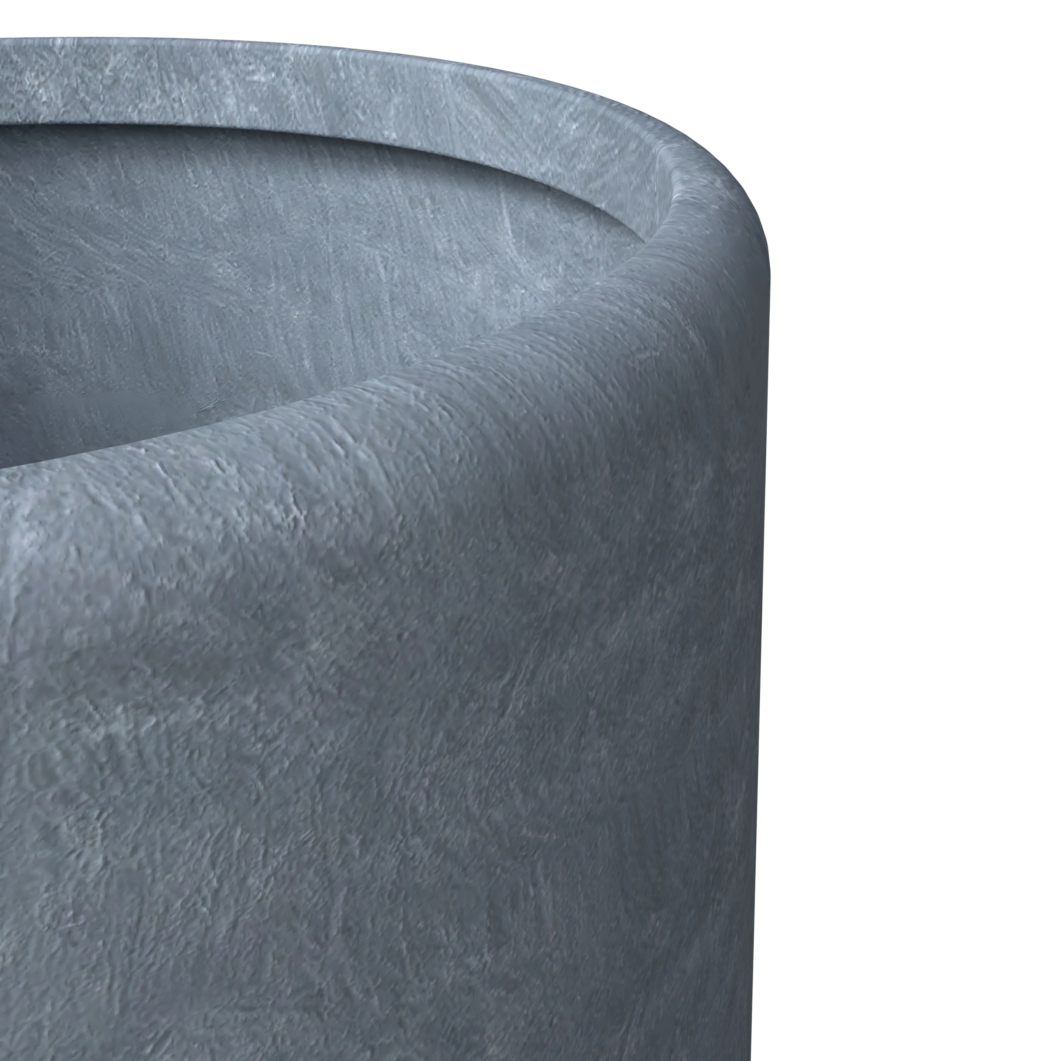 Tundra Series Poly Stone cylindrical Shape Planter in Aged Concrete 24" Dia, 26" High