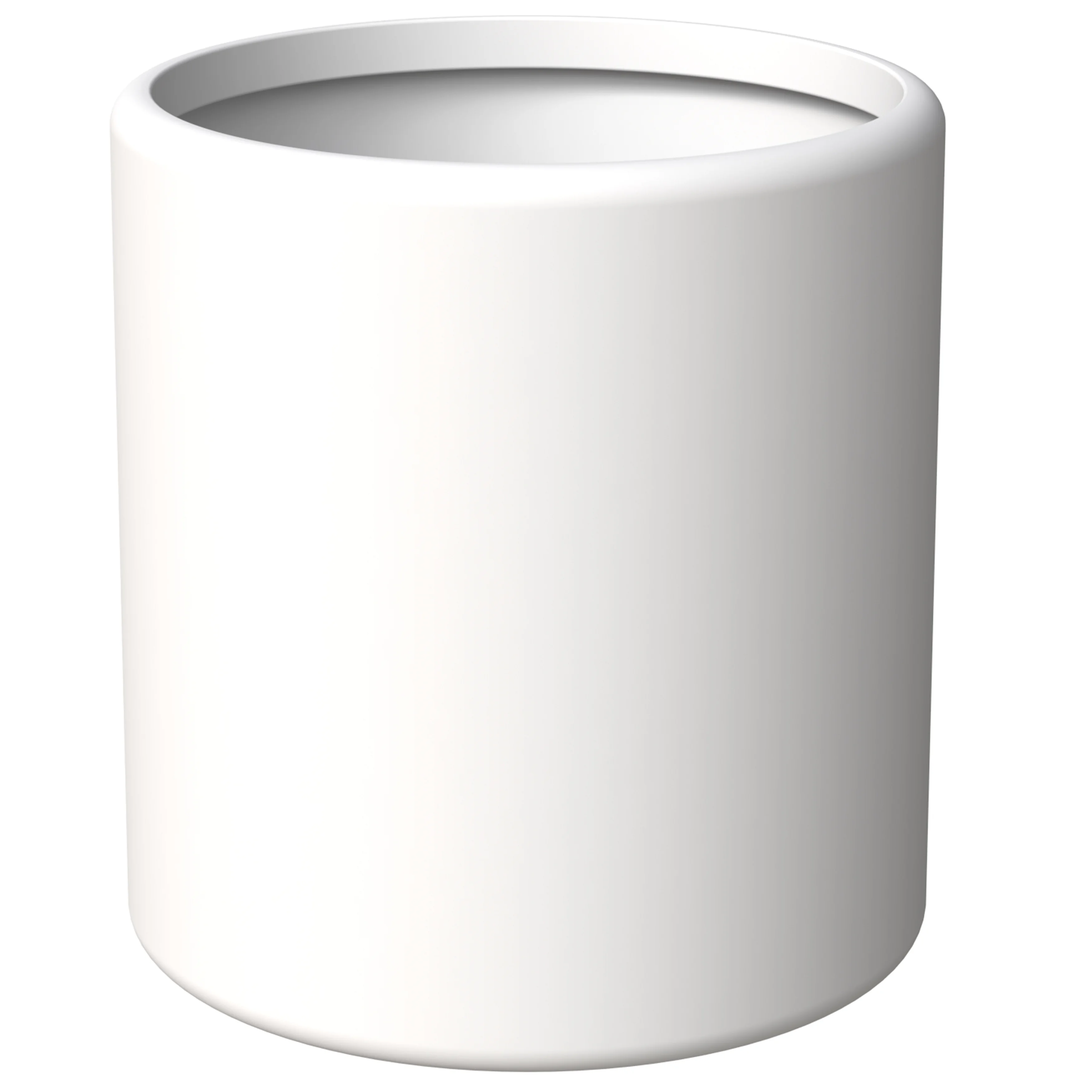 Tundra Series Poly Stone cylindrical Shape Planter in White 24" Dia, 26" High