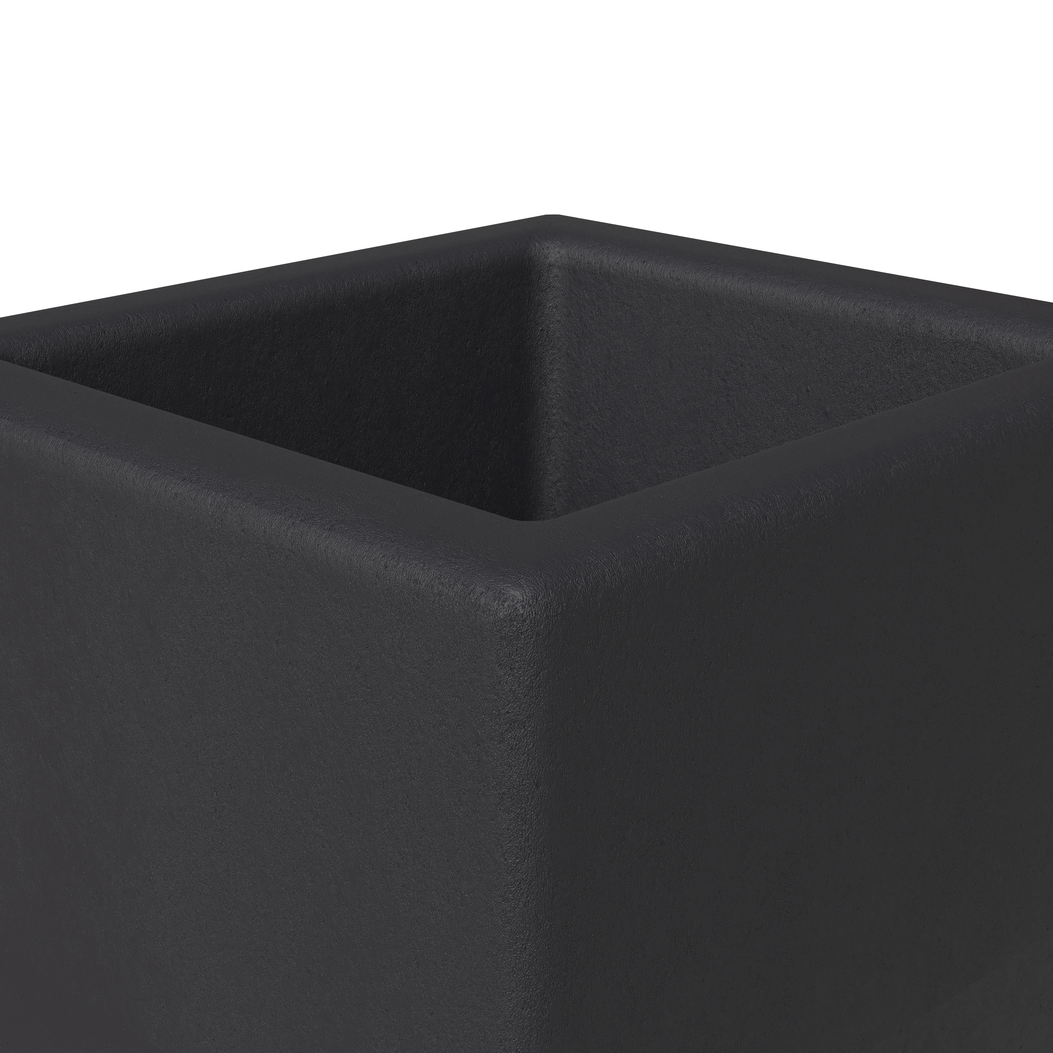 Terra Series Poly Stone Planter in Black 13" x 13" 27.6" High