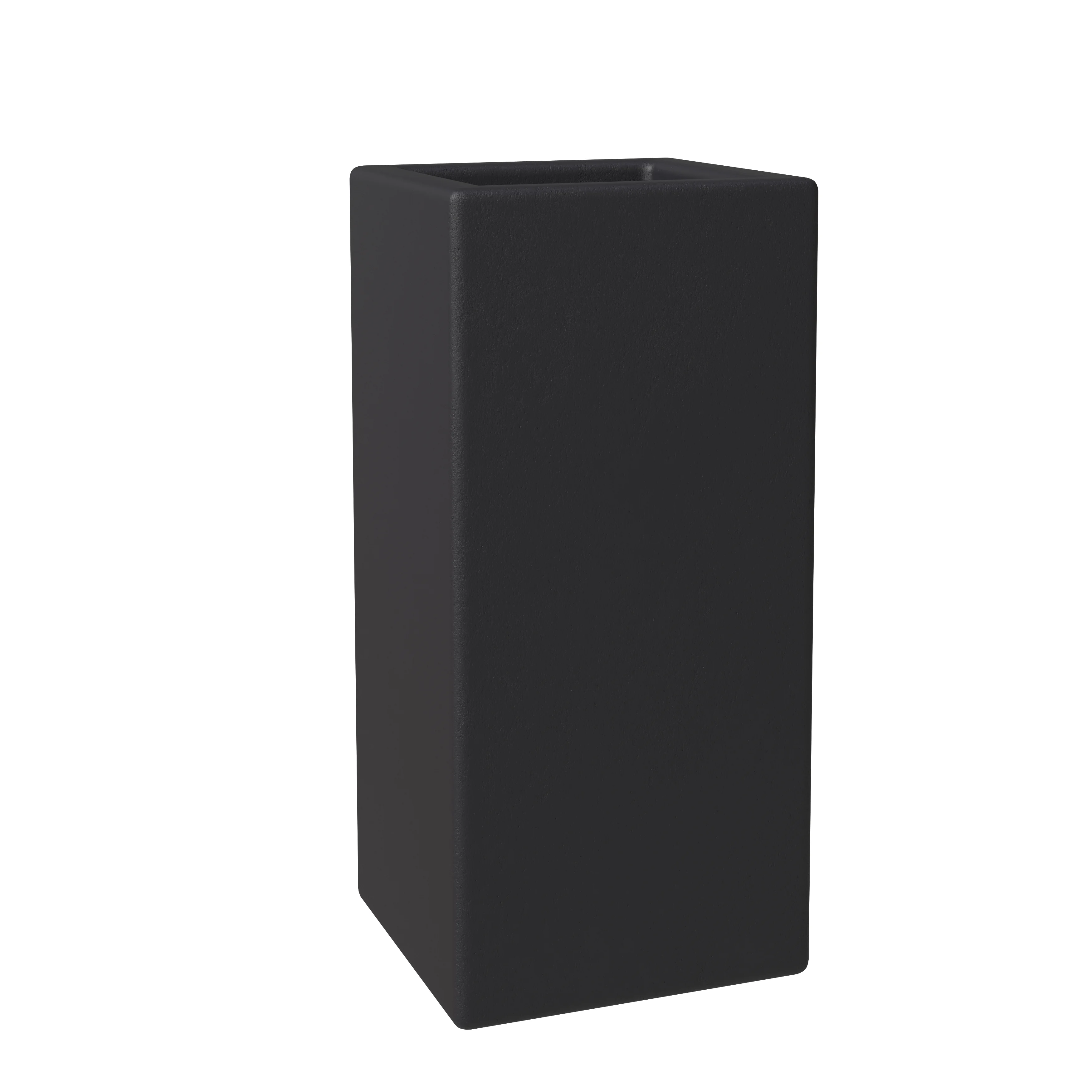Terra Series Poly Stone Planter in Black 13" x 13" 27.6" High