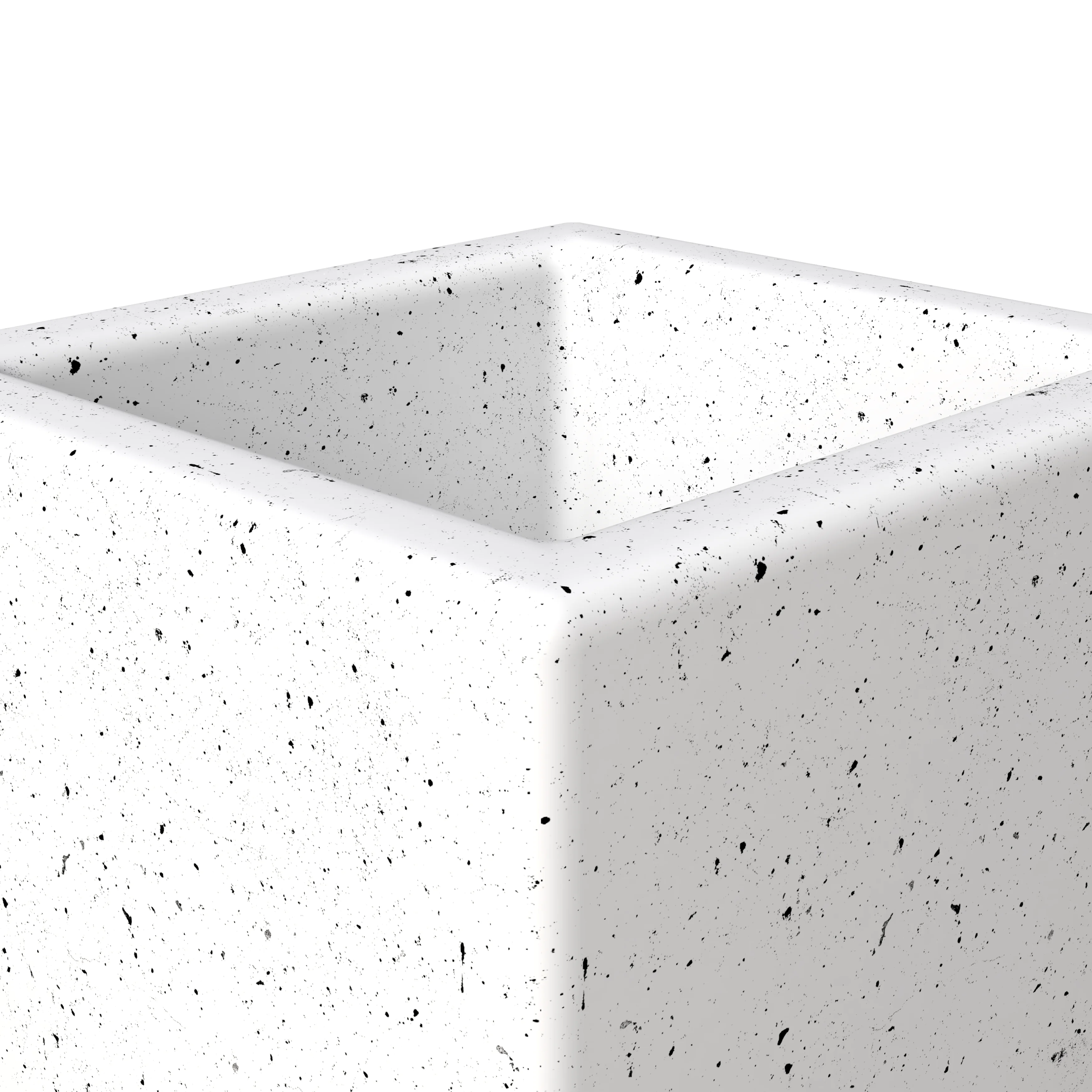 Terra Series Poly Stone Planter in Dotted White 13" x 13" 27.6" High