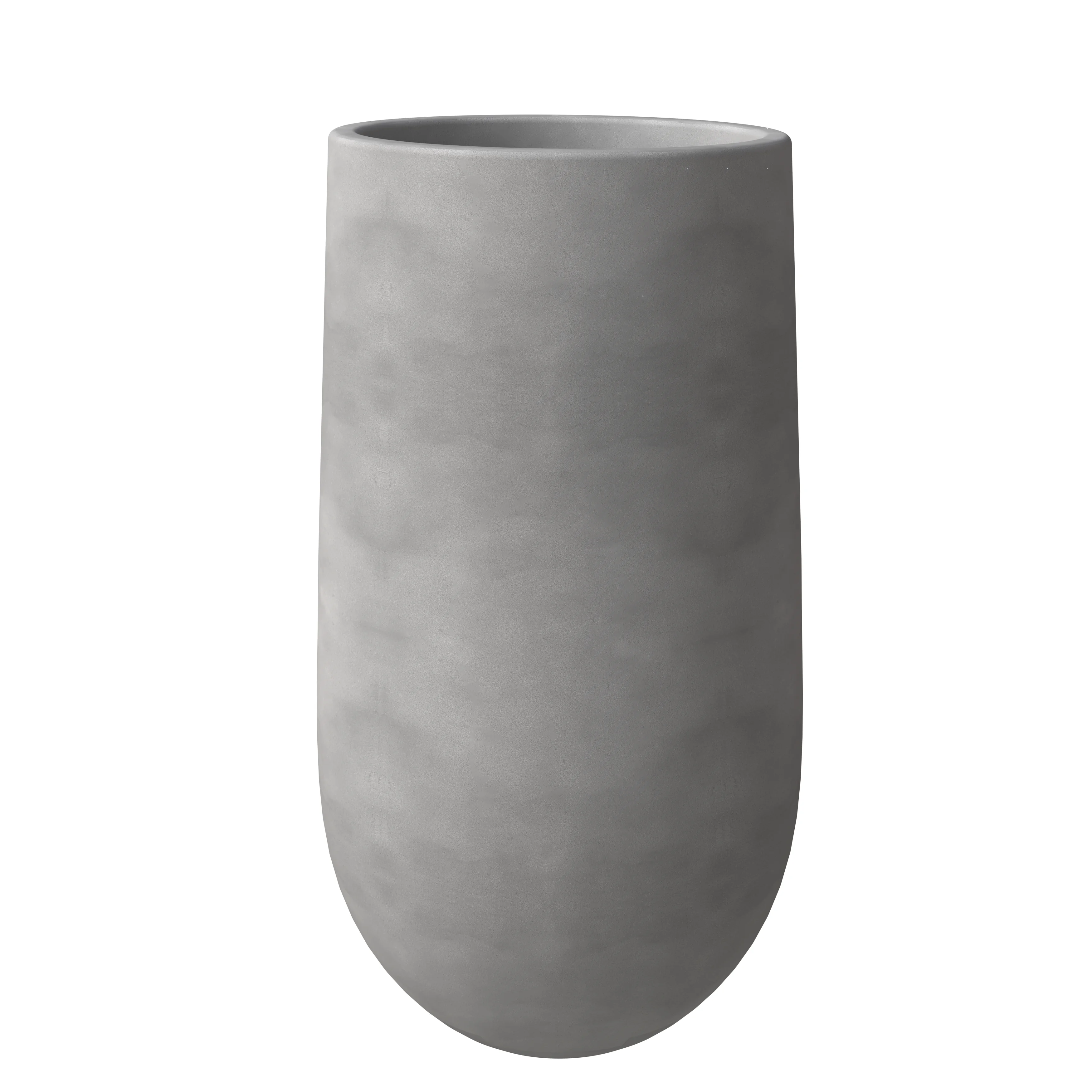 Topiary Series Poly Stone Planter in Dark Grey 16 Dia, 31.5 High