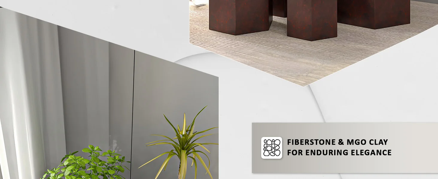 Thicket 4-Piece Fiberstone Planter in Brown