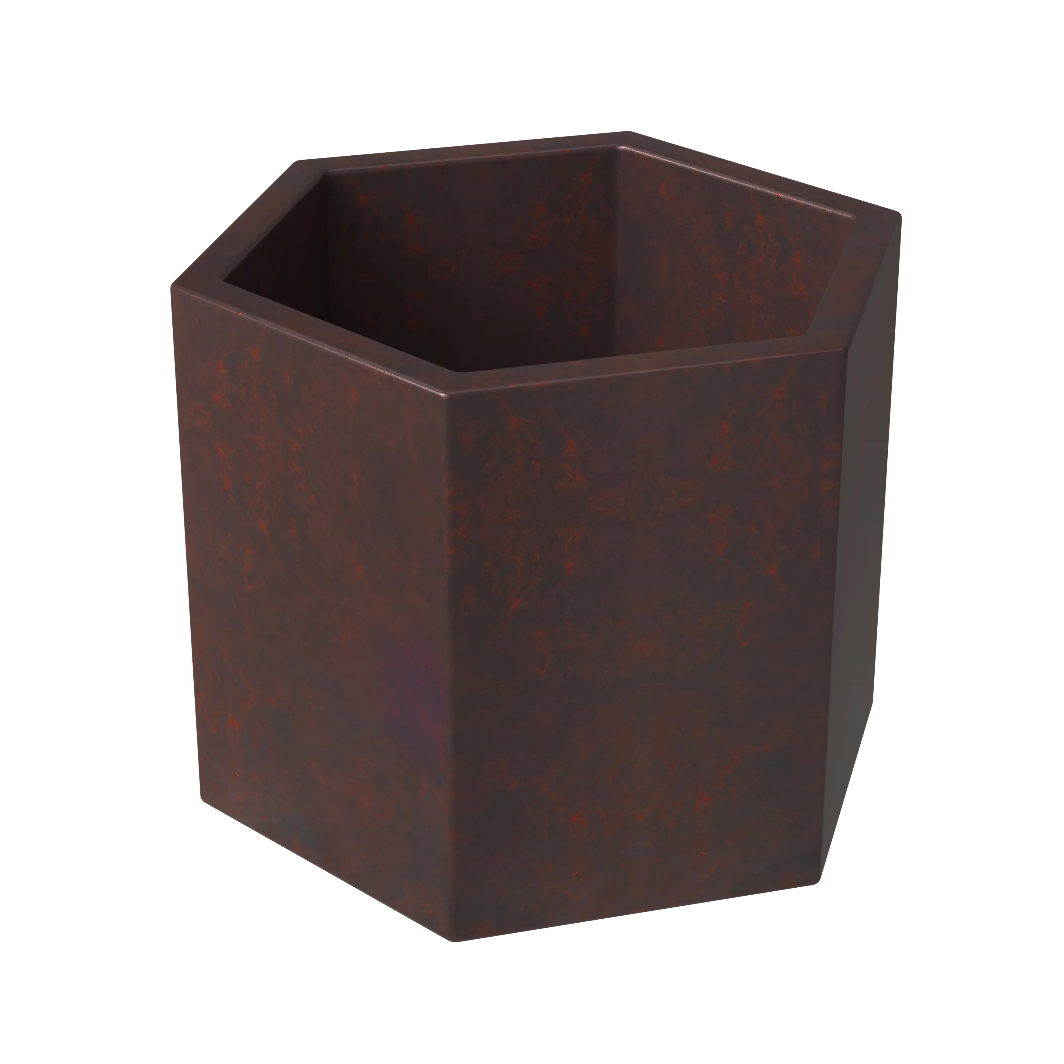 Thicket Series Poly Stone Planter in Brown 7 High