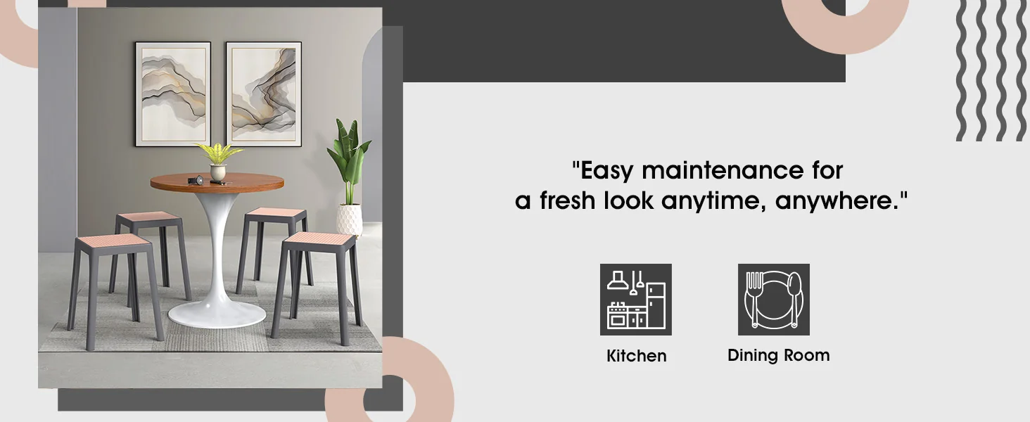 Tresse Series Stackable Poly Stool With Wicker Top 12 in Grey