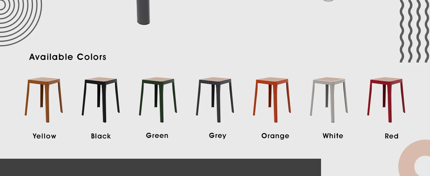 Tresse Series Stackable Poly Stool With Wicker Top 12 in Grey