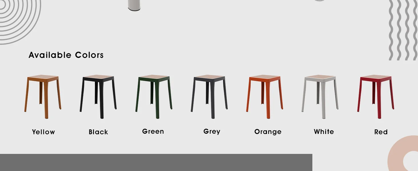 Tresse Series Stackable Poly Stool With Wicker Top 12 in White