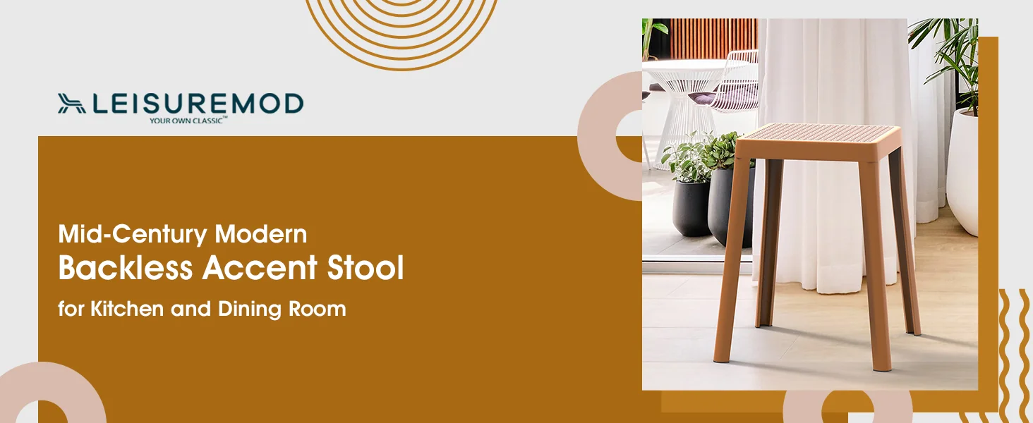 Tresse Series Stackable Poly Stool With Wicker Top 12 in Yellow