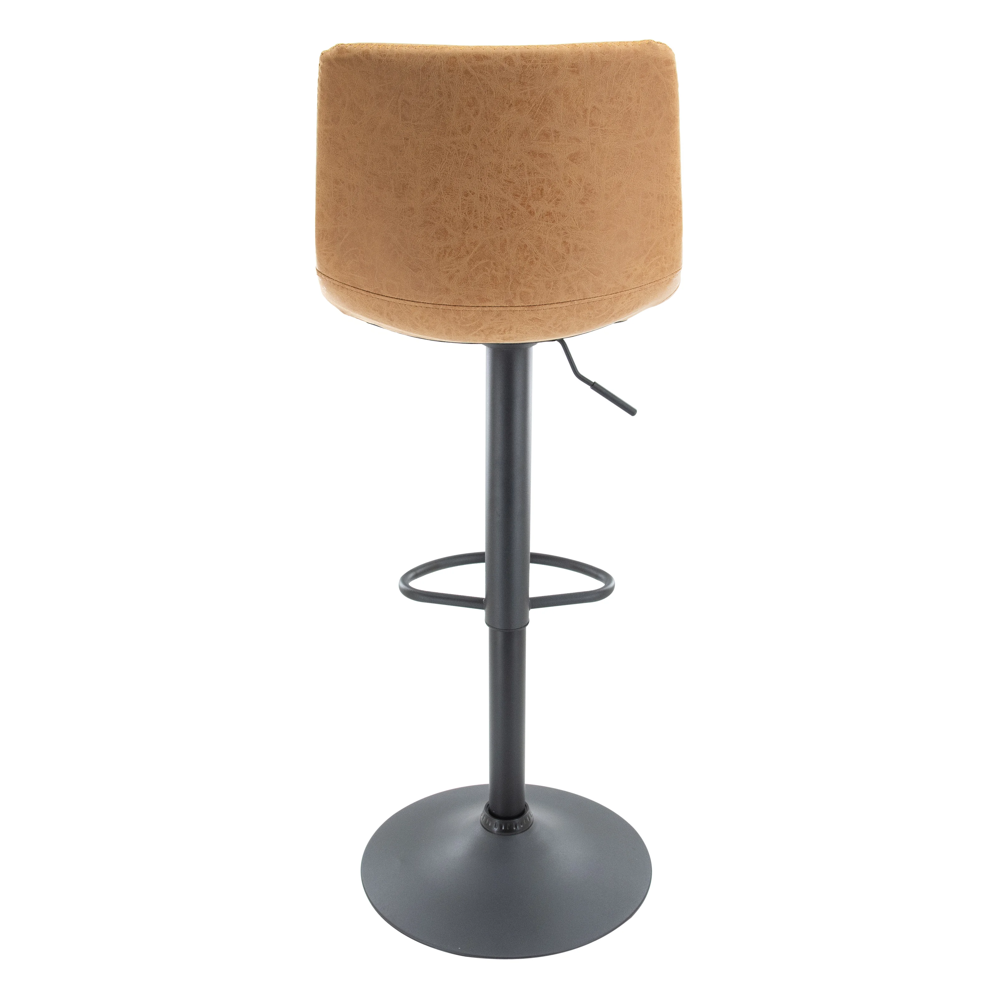 Tilbury Modern Adjustable Bar Stool With Footrest & 360-Degree Swivel in Light Brown