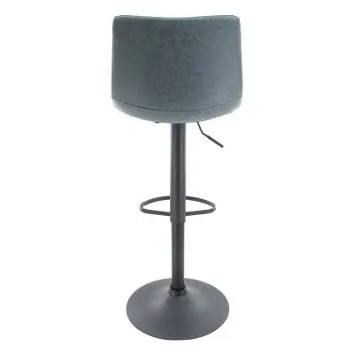 Tilbury Modern Adjustable Bar Stool With Footrest & 360-Degree Swivel Set of 2 in Peacock Blue