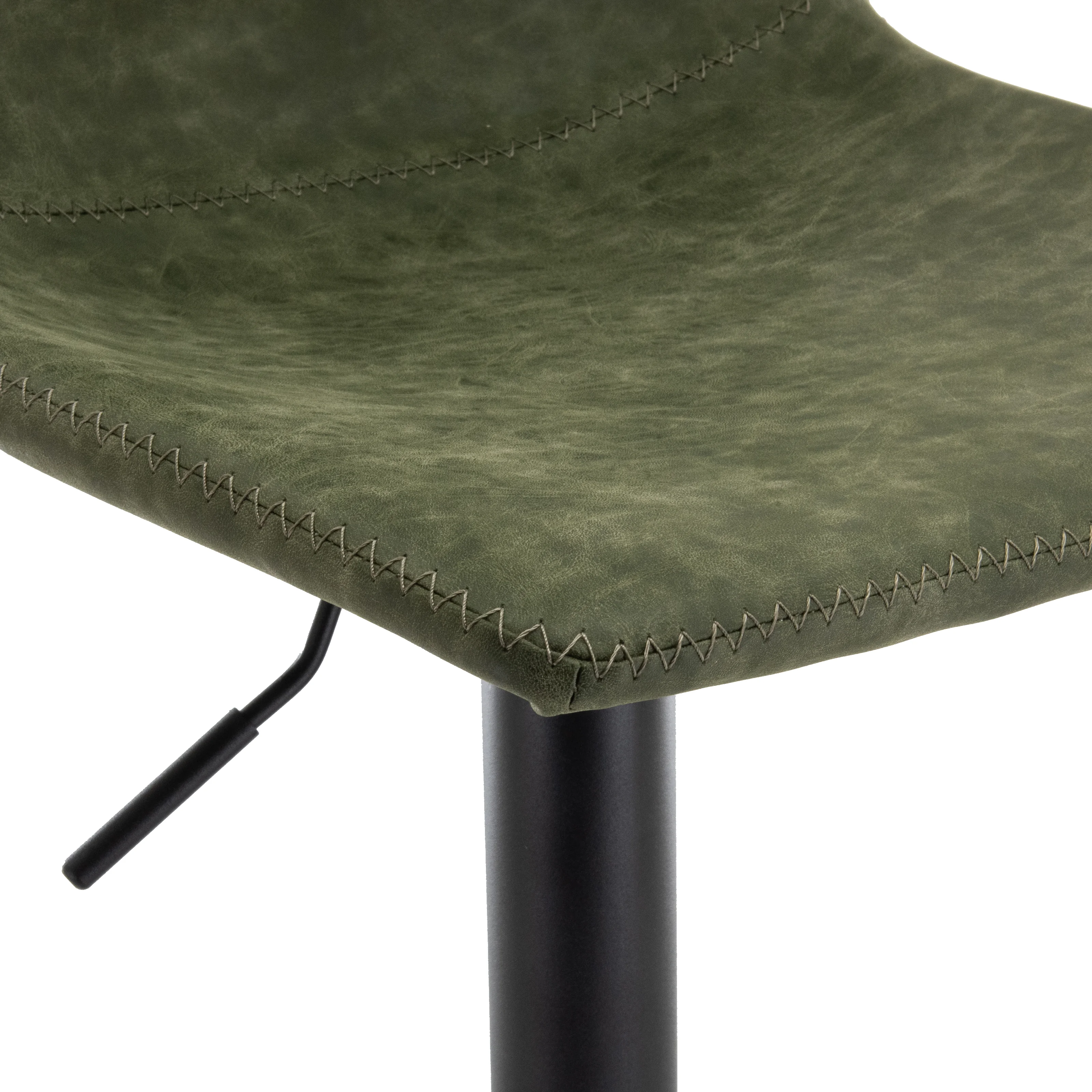 Tilbury Modern Adjustable Bar Stool With Footrest & 360-Degree Swivel Set of 2 in Olive Green