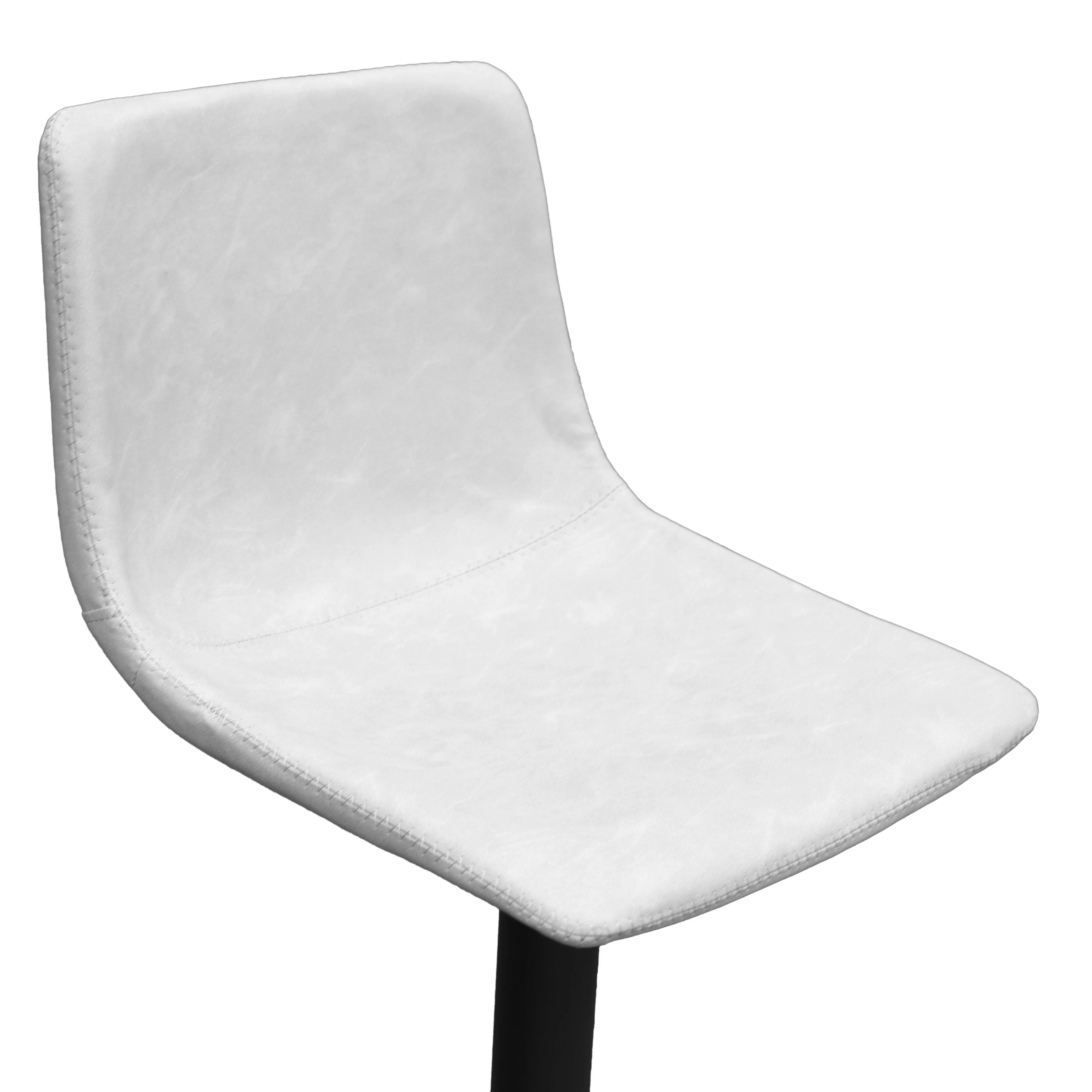 Tilbury Modern Adjustable Bar Stool With Footrest & 360-Degree Swivel Set of 2 in Light Grey