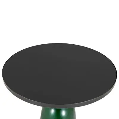 Tully Collection Glass side Table Green glass, Black Rim with Black Glass top