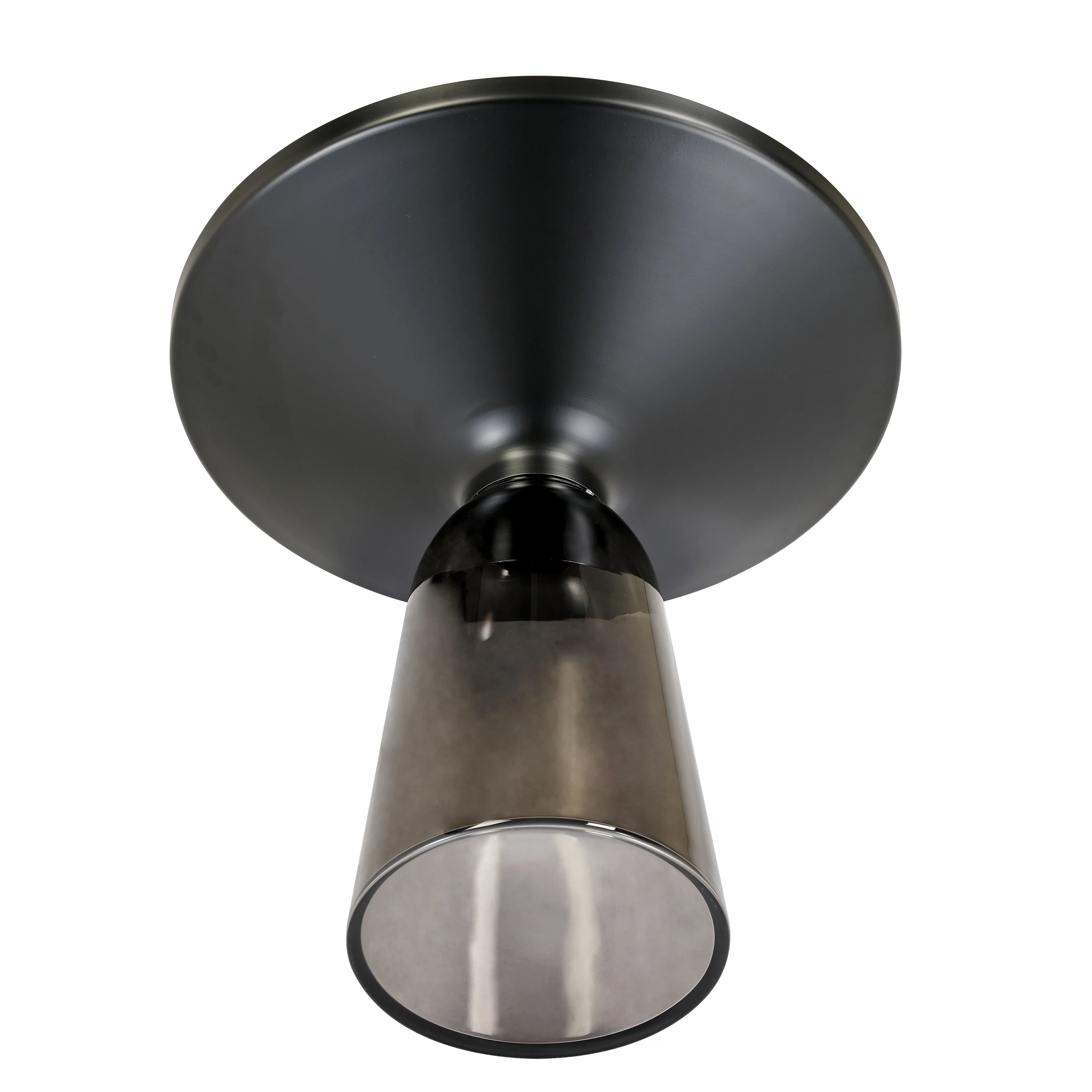 Tully Collection Glass side Table Grey glass, Black Rim with Black Glass top