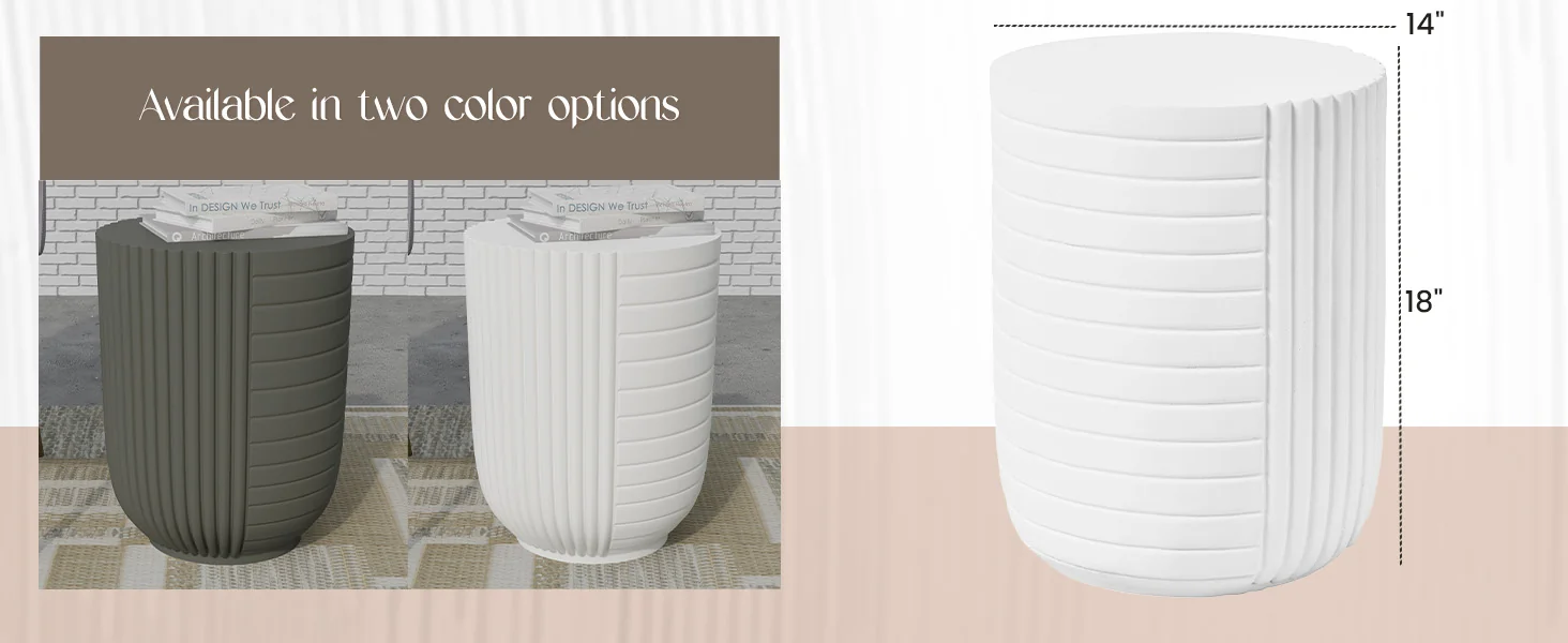 Modern Side End Table Trove Series In White