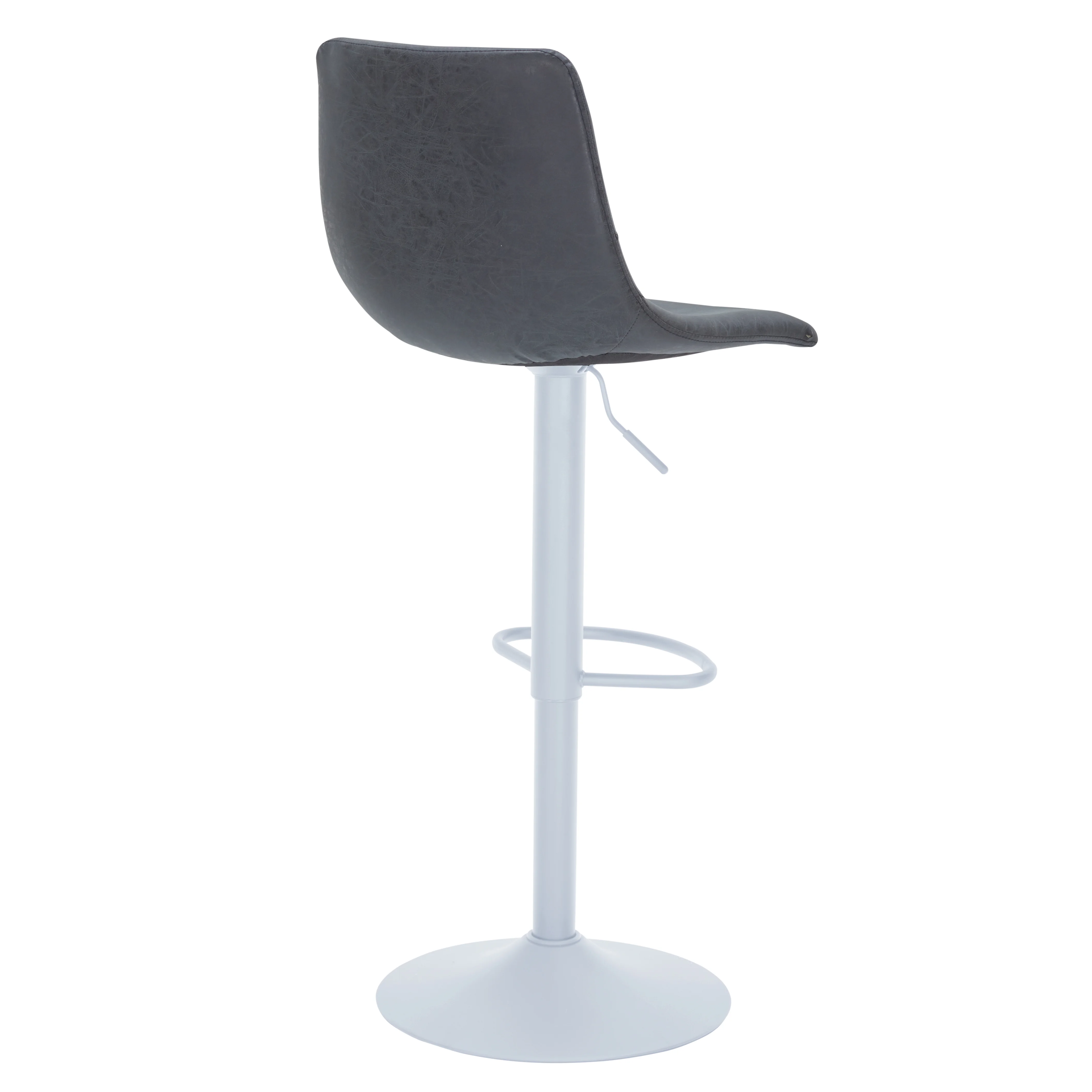 Tilbury - Bar stool - White Base with Charcoal Black Seat Set of 2