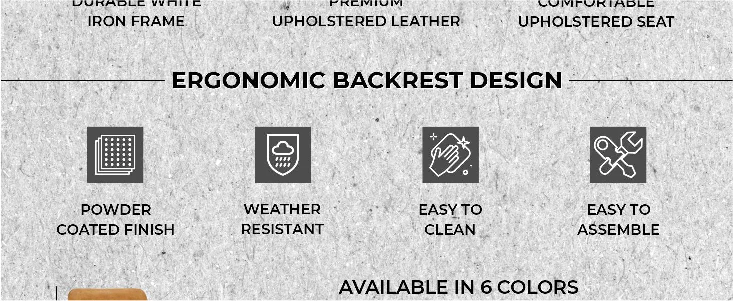 Tilbury - Bar stool White Base- Light Brown