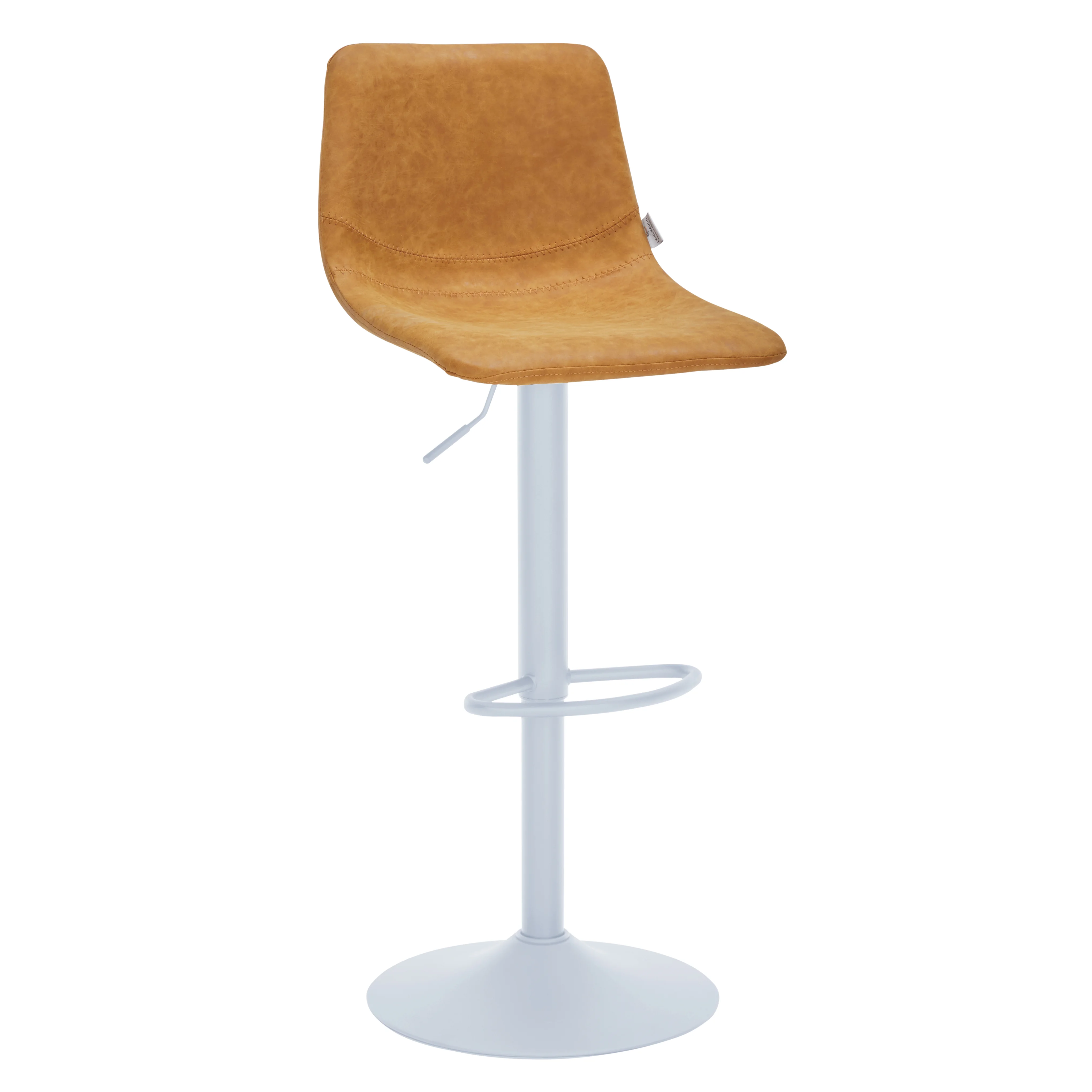 Tilbury - Bar stool White Base- Light Brown