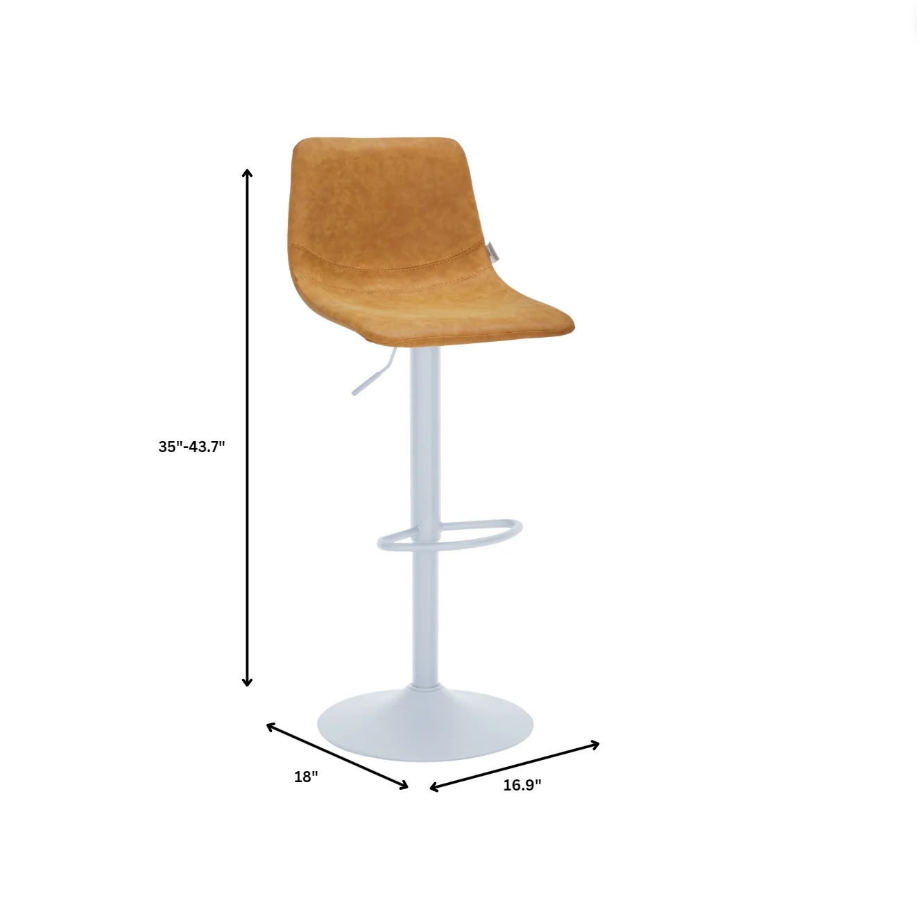 Tilbury - Bar stool White Base- Light Brown Set of 2