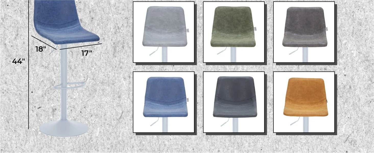 Tilbury - Bar stool -White Base- Peacock Blue