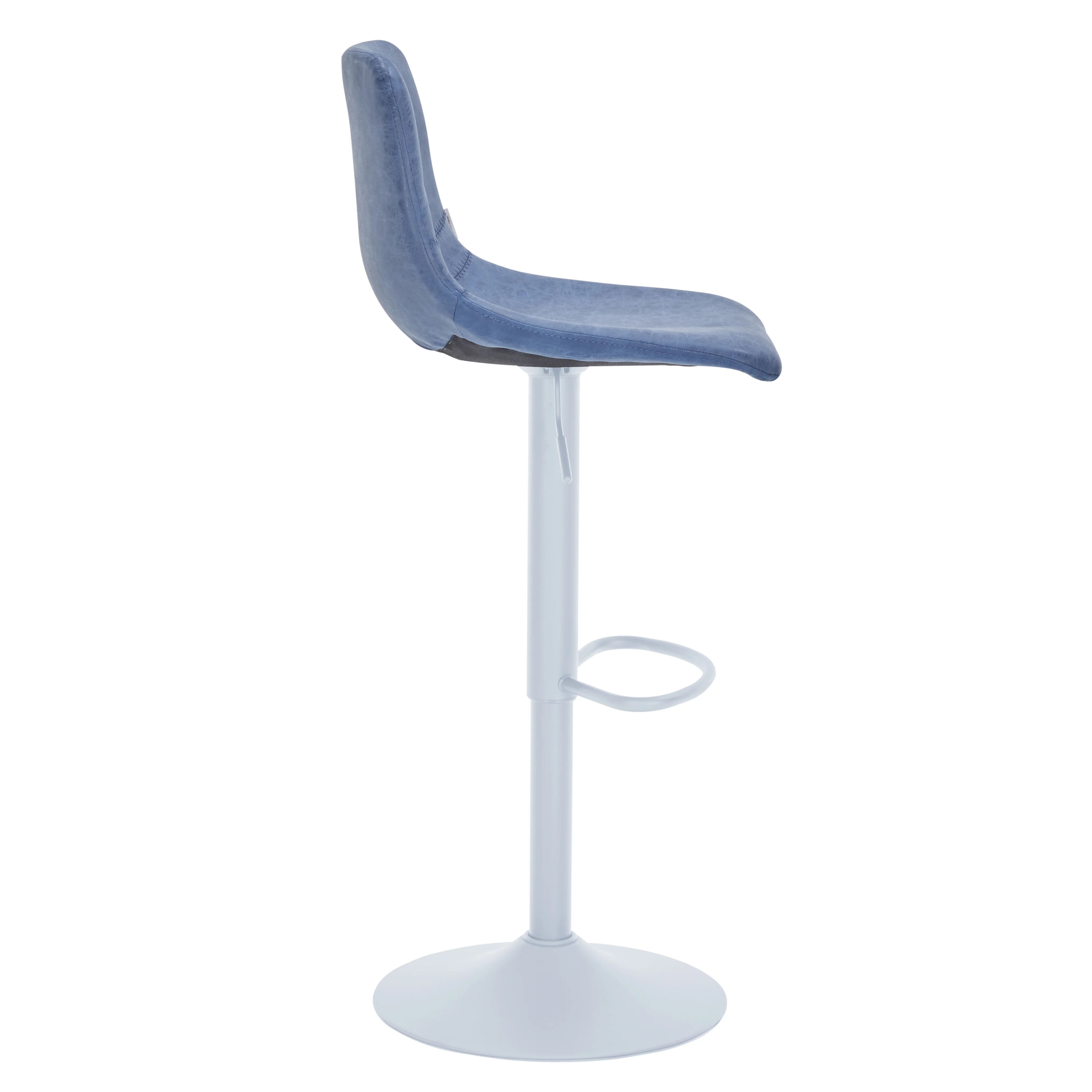 Tilbury - Bar stool -White Base- Peacock Blue