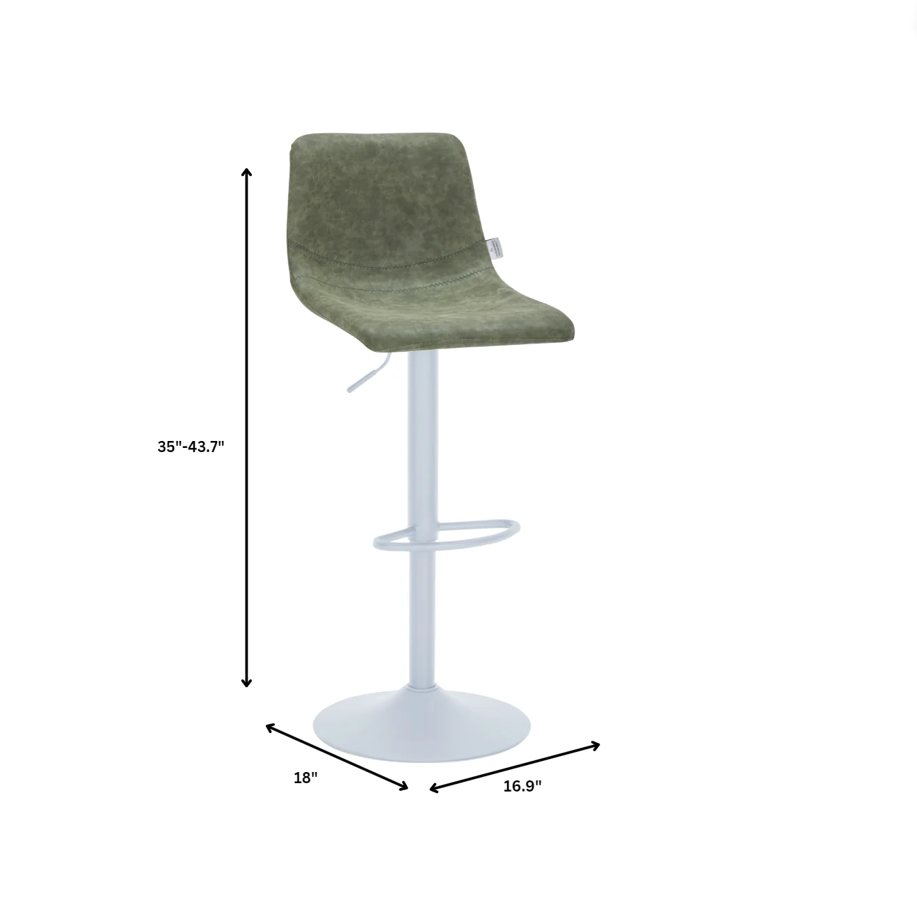 Tilbury - Bar stool - White Base-Olive Green Set of 2