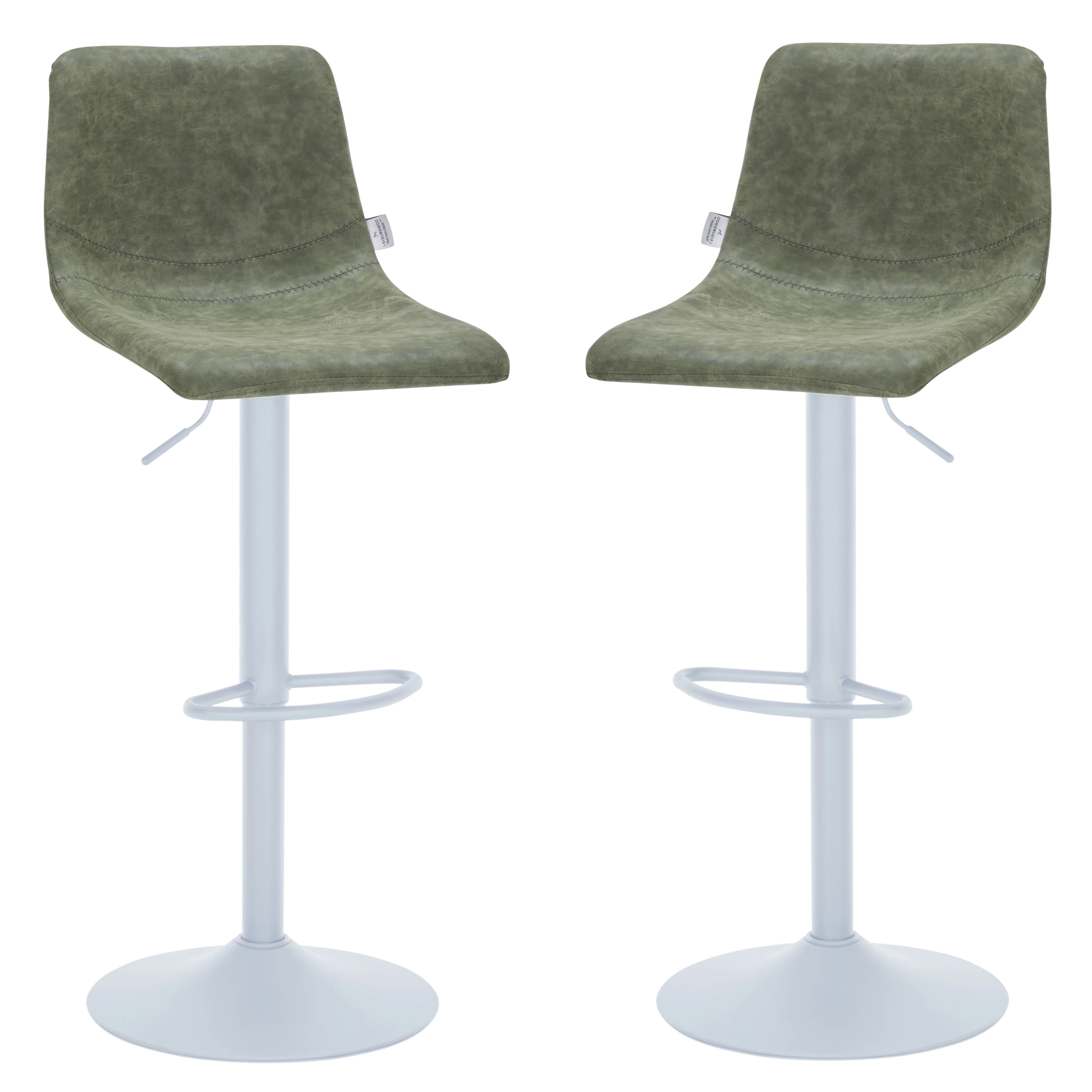 Tilbury - Bar stool - White Base-Olive Green Set of 2
