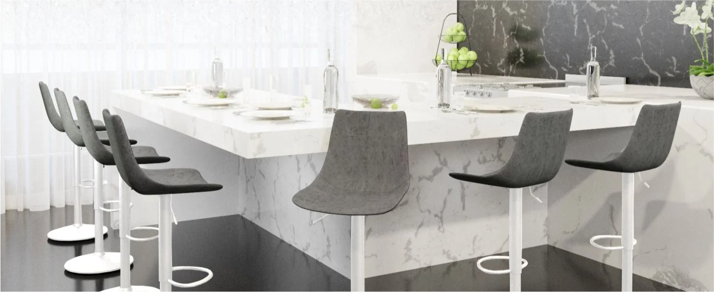 Tilbury - Bar stool - White base- Grey