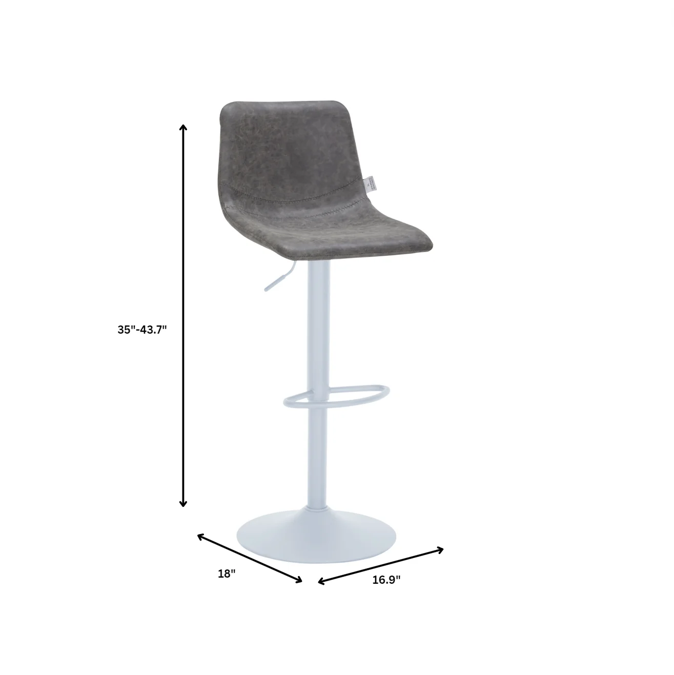 Tilbury - Bar stool - White base- Grey Set of 2