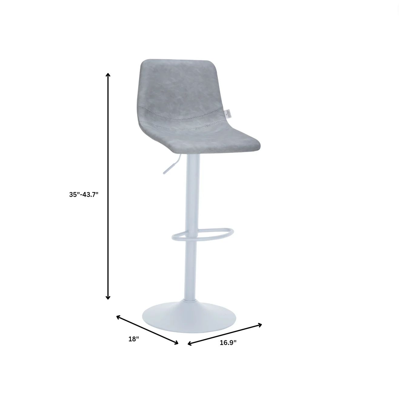 Tilbury - Bar stool -White base- Light Grey Set of 2