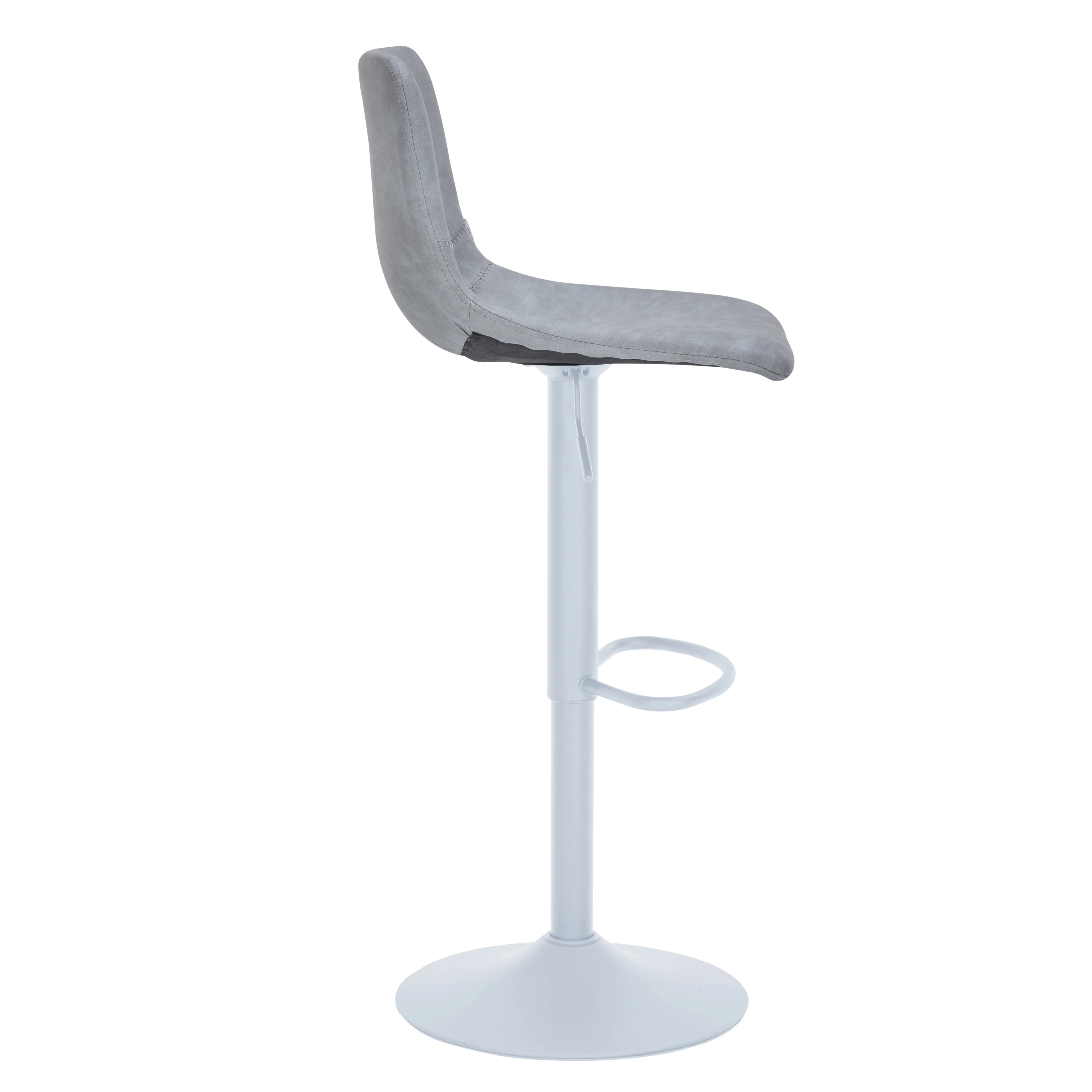 Tilbury - Bar stool -White base- Light Grey Set of 2