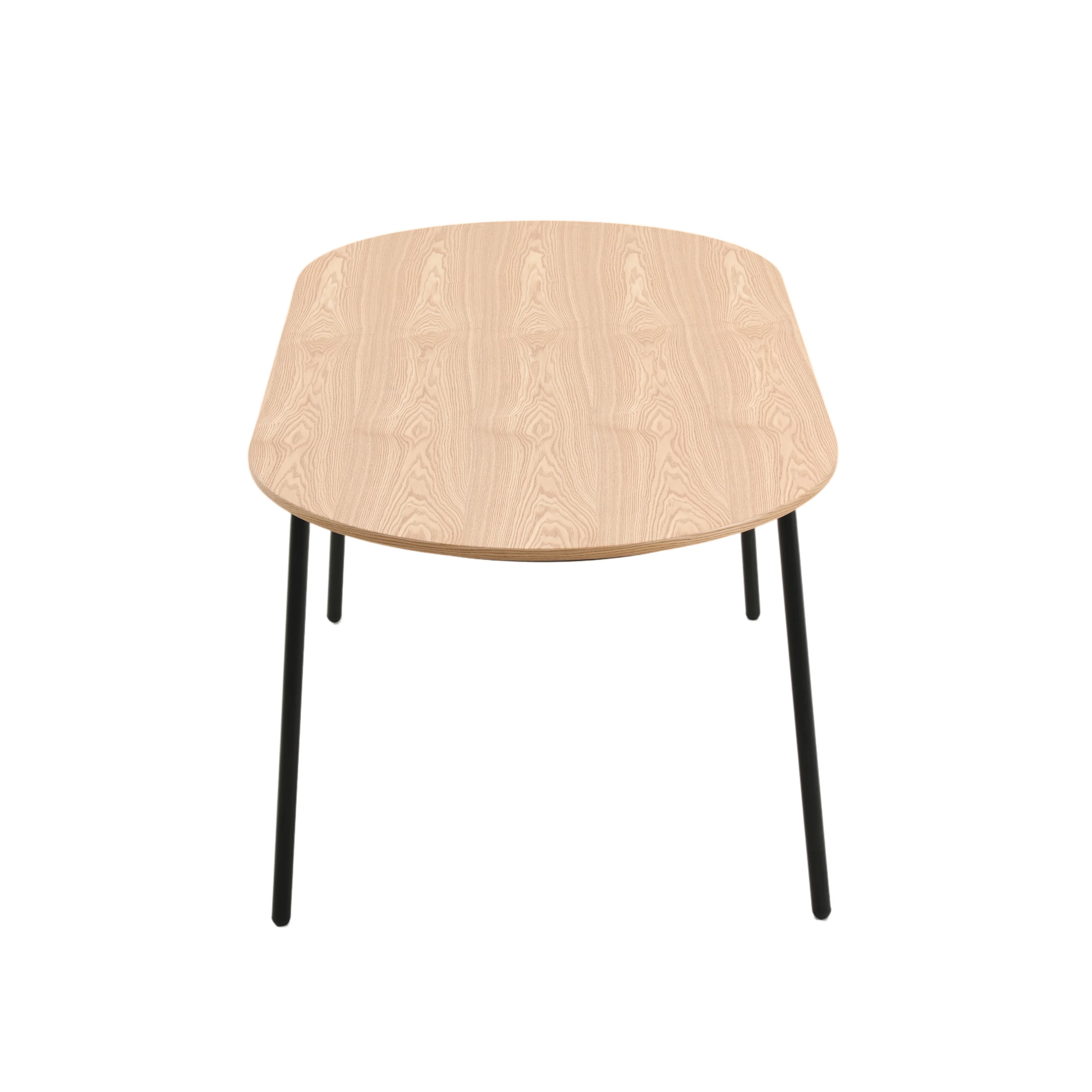 Tule 7-Piece Dining Set in Steel Frame with 6 Upholstered Seat Dining Chairs and 71" Oval Dining Table with MDF Tabletop