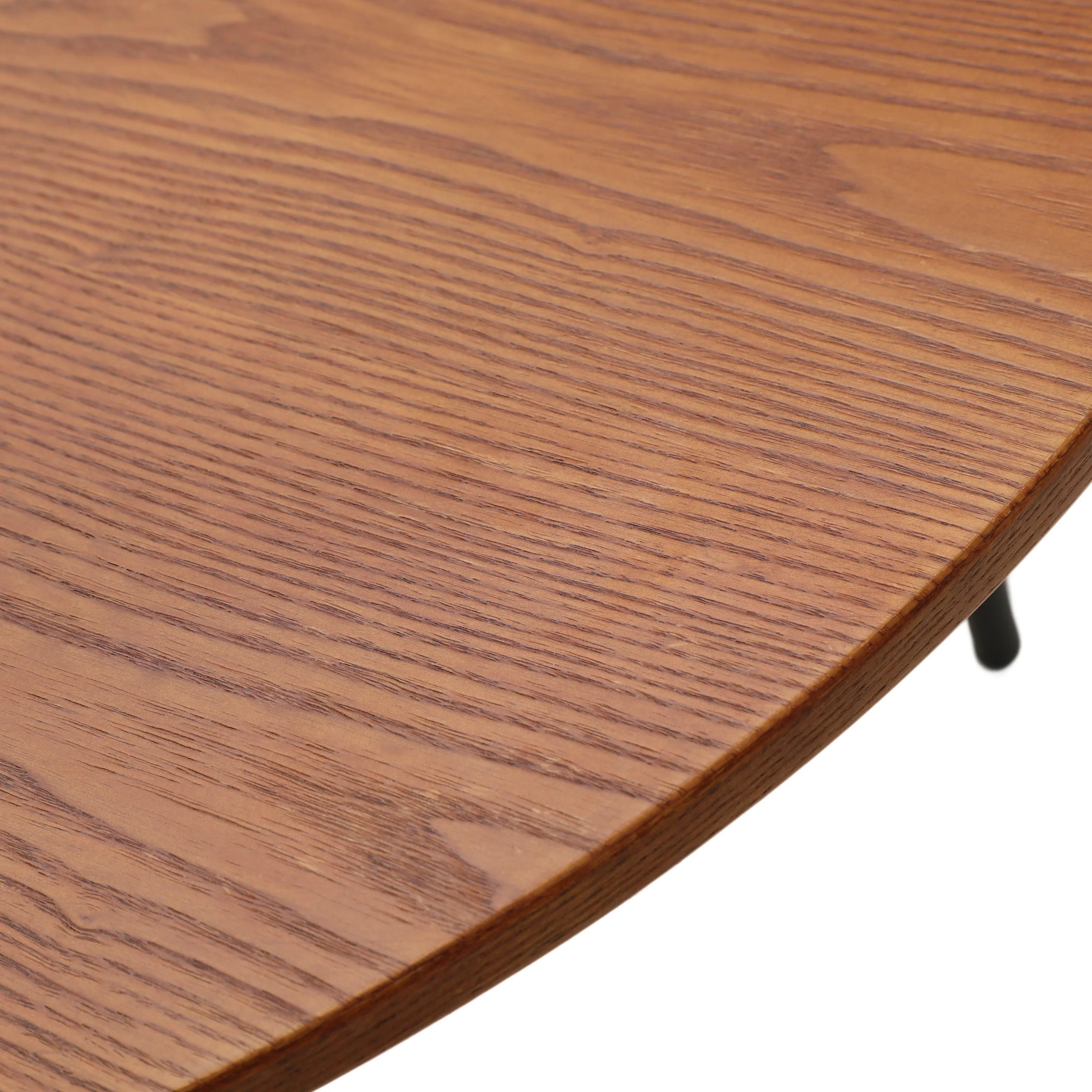 Tule 7-Piece Dining Set in White Steel Frame with 6 Upholstered Seat Dining Chairs and 71" Oval Dining Table with MDF Tabletop in Walnut/White