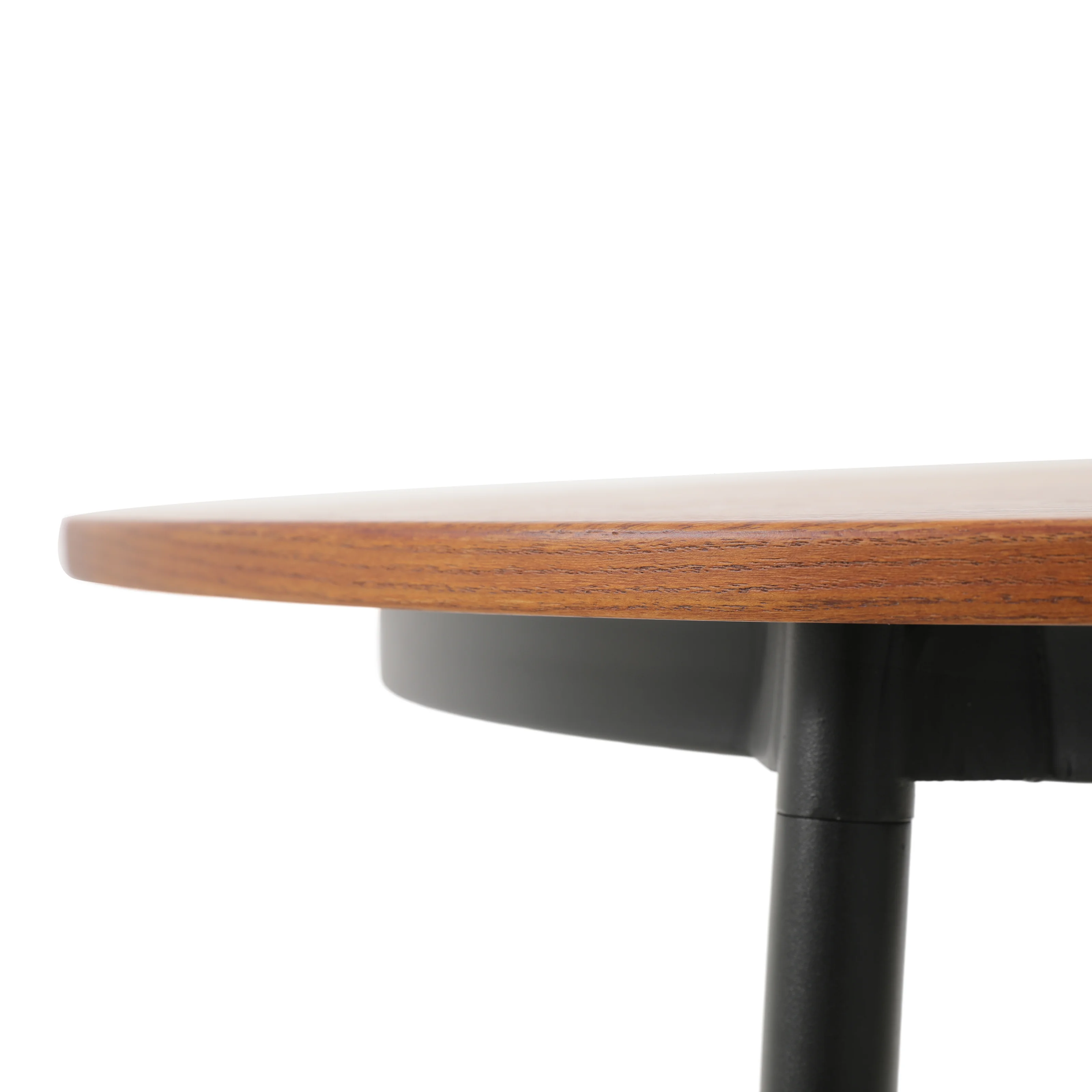 Tule Modern 71" Oval Dining Table with MDF Top and Black Steel Legs in Walnut