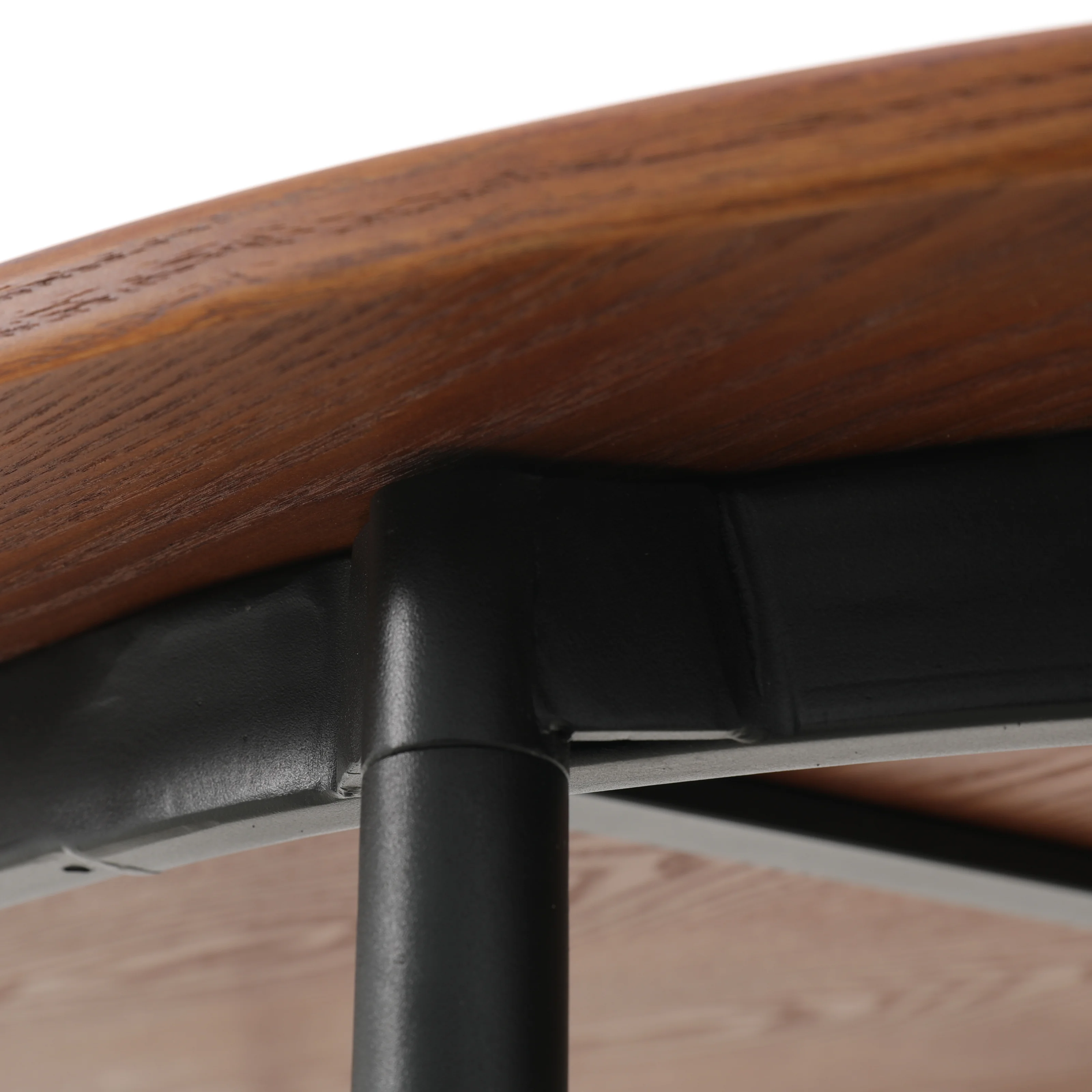 Tule Modern 71" Oval Dining Table with MDF Top and Black Steel Legs in Walnut