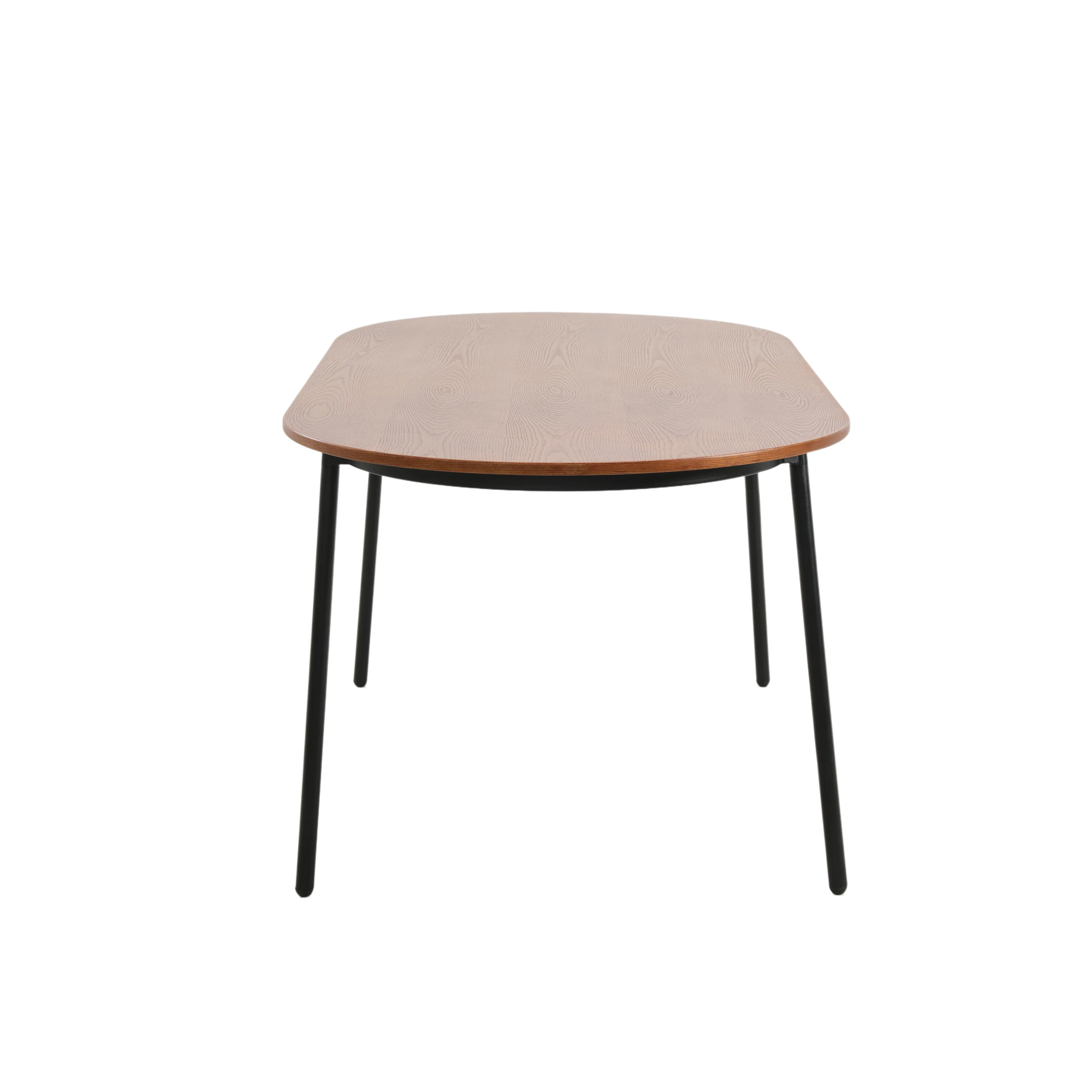 Tule 9-Piece Dining Set in Steel Frame with 8 Upholstered Seat Dining Chairs and 83" Oval Dining Table with MDF Tabletop