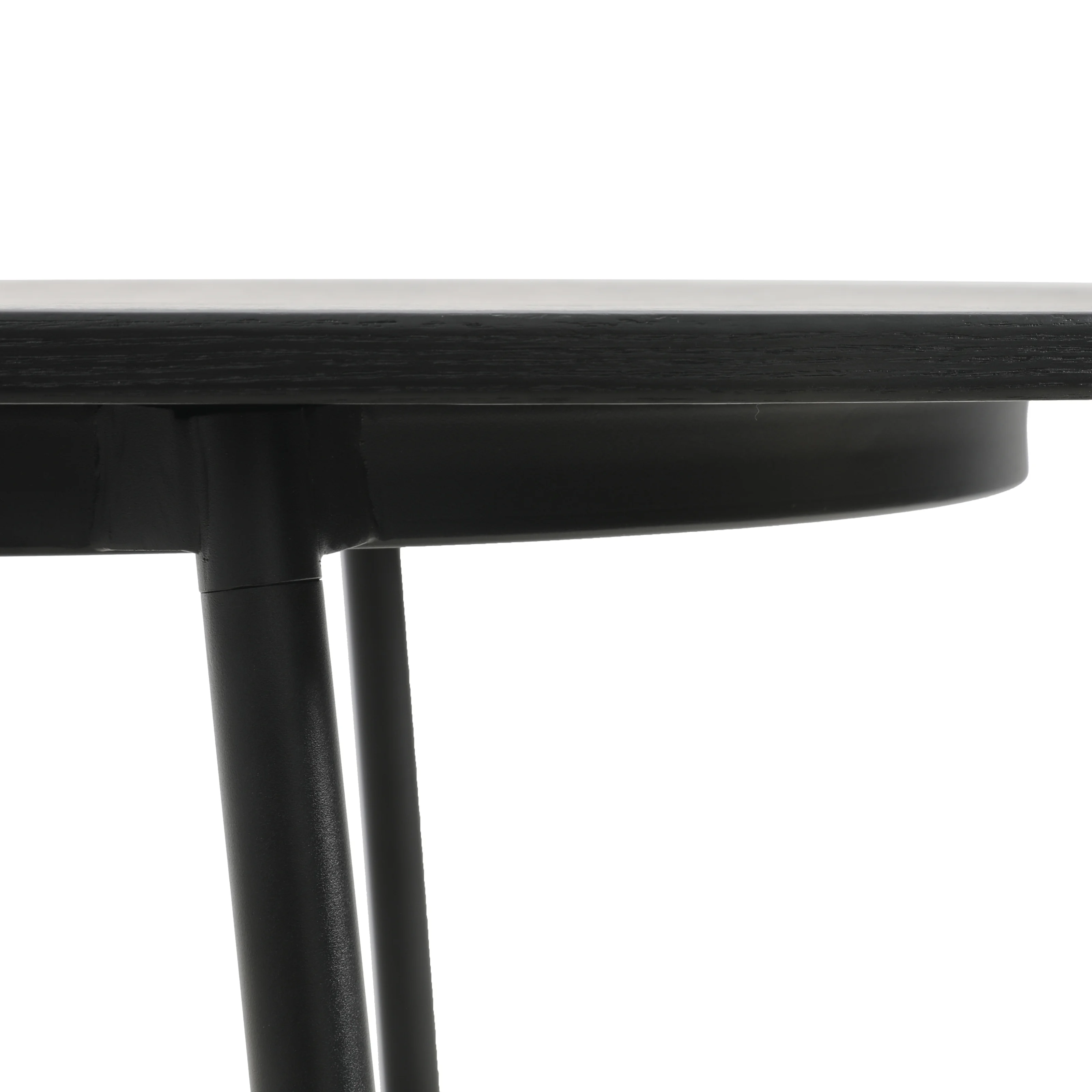Tule Modern 83" Oval Dining Table with MDF Top and Black Steel Legs in Black