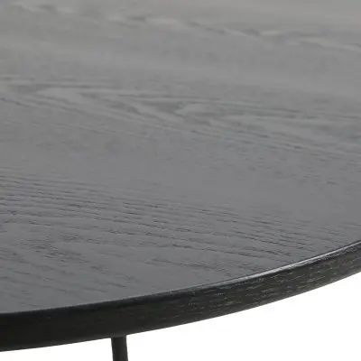 Tule Modern 83" Oval Dining Table with MDF Top and Black Steel Legs in Black