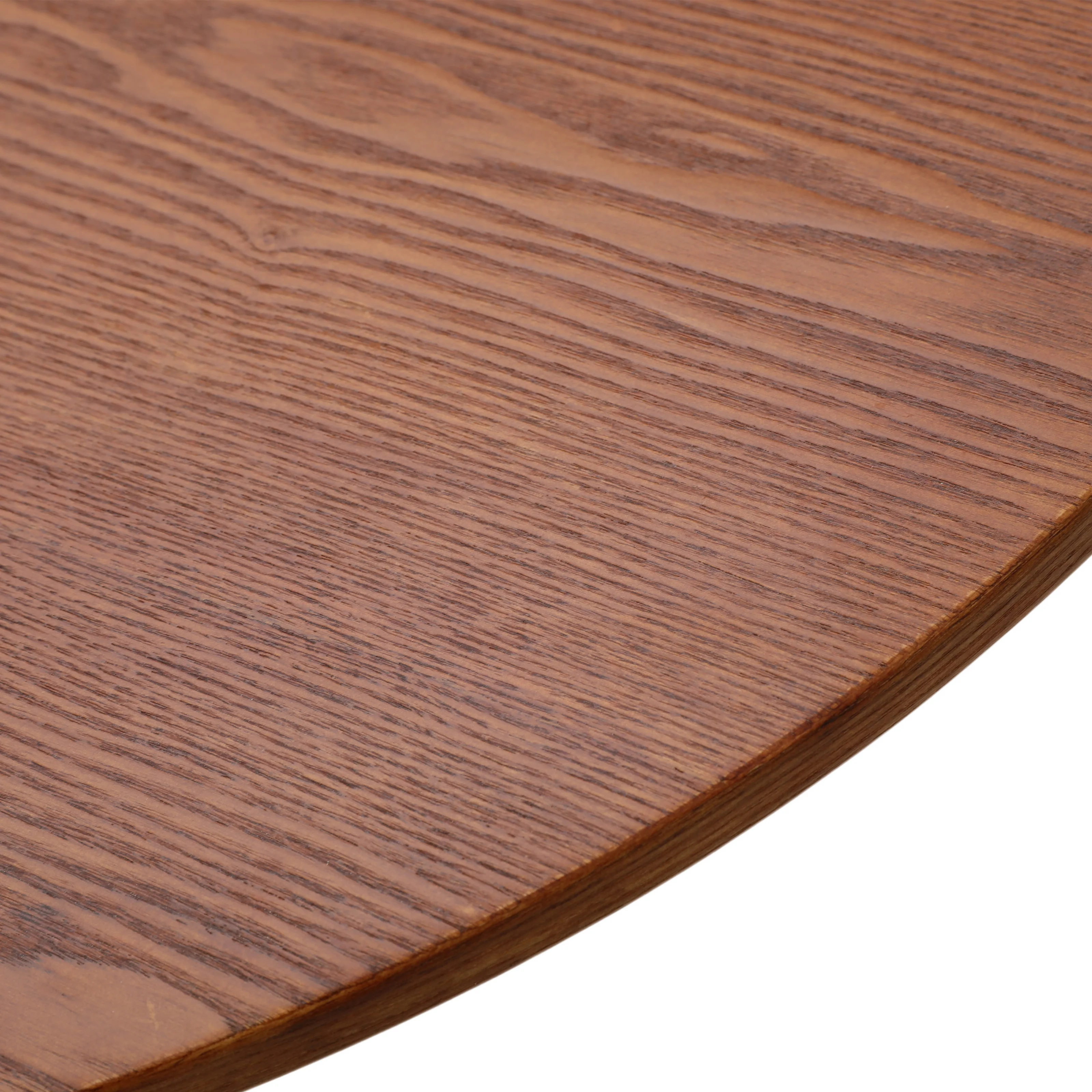 Tule Modern 83" Oval Dining Table with MDF Top and Black Steel Legs in Walnut