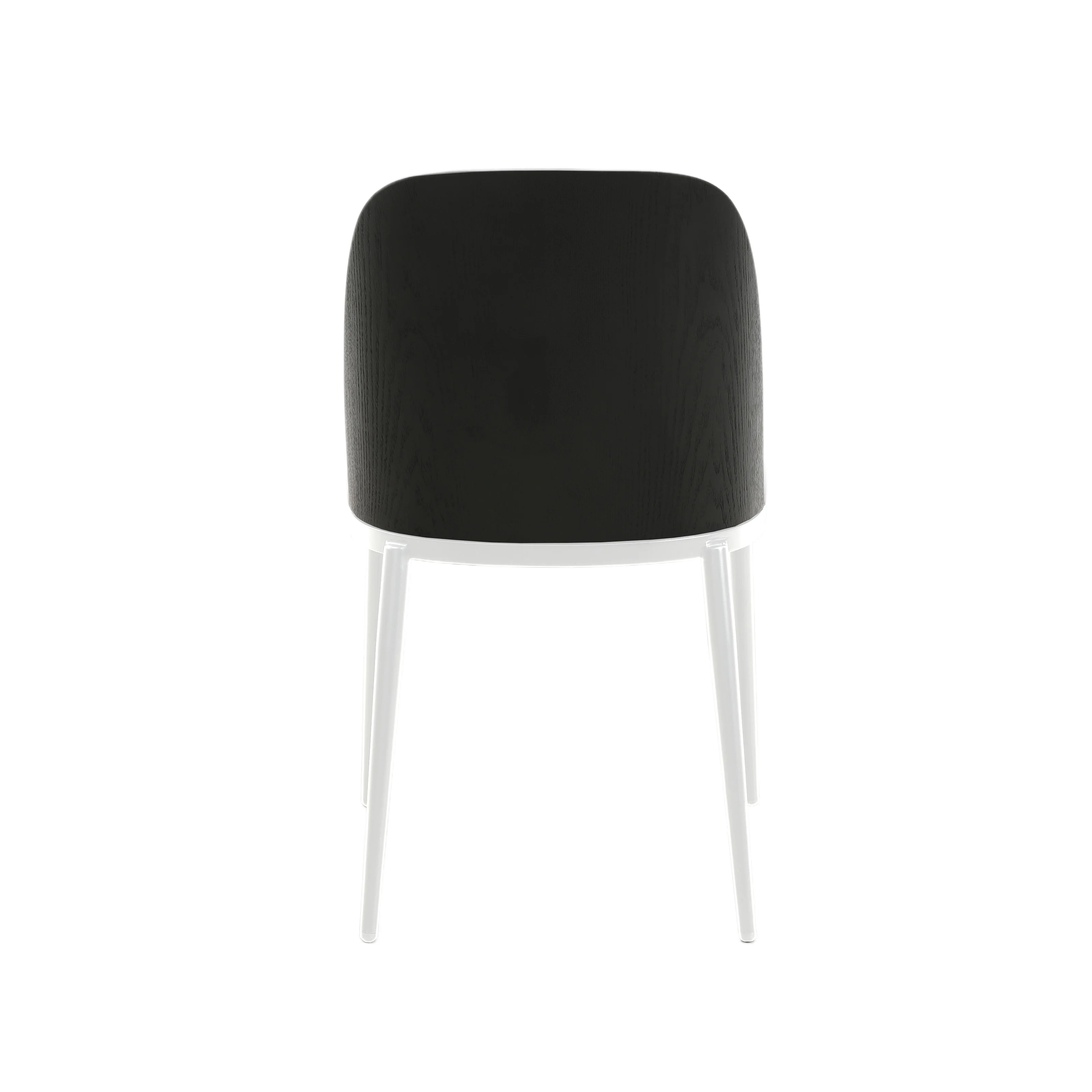 Tule Mid-Century Modern Dining Side Chair with Velvet Seat and White Powder-Coated Steel Frame