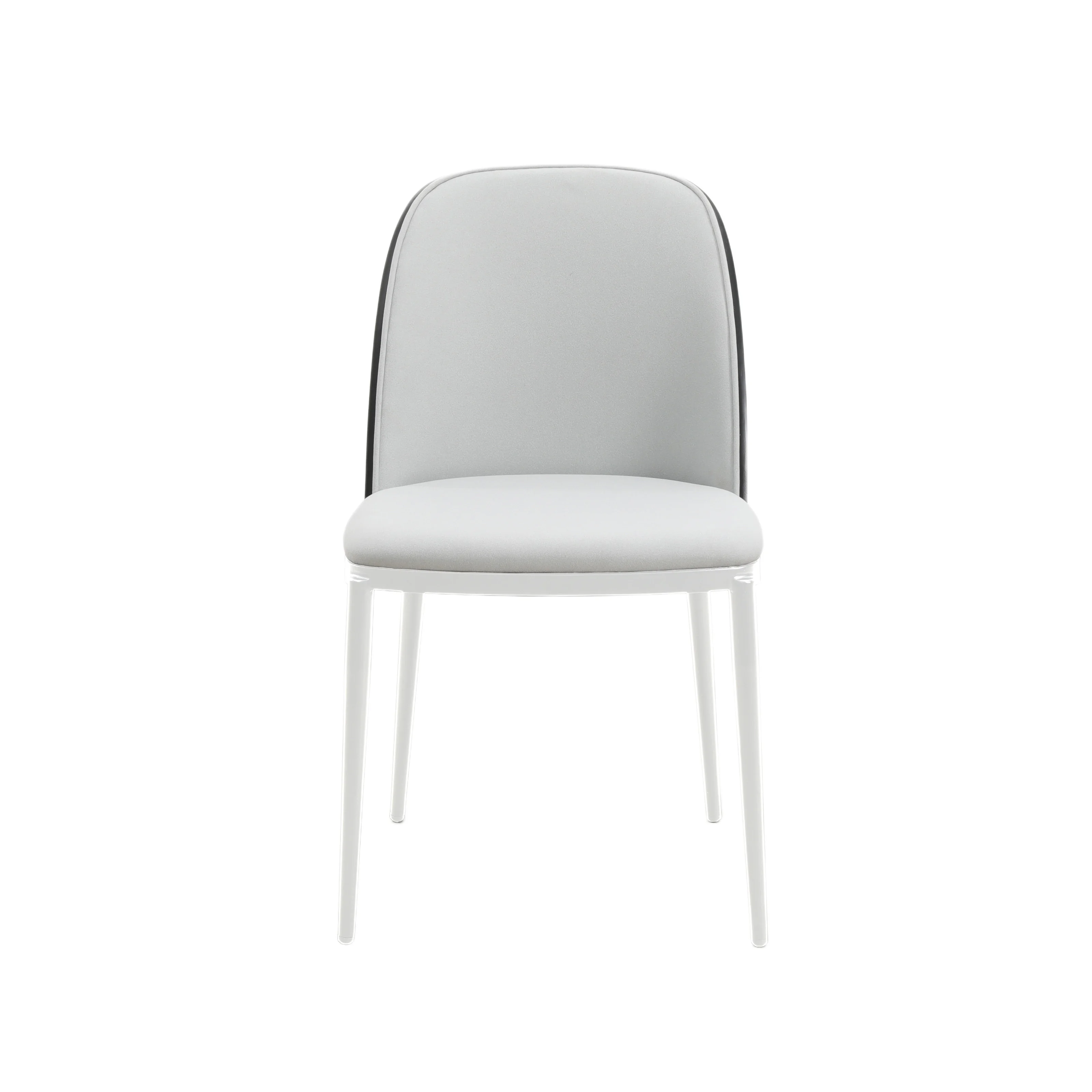 Tule Mid-Century Modern Dining Side Chair with Velvet Seat and White Powder-Coated Steel Frame