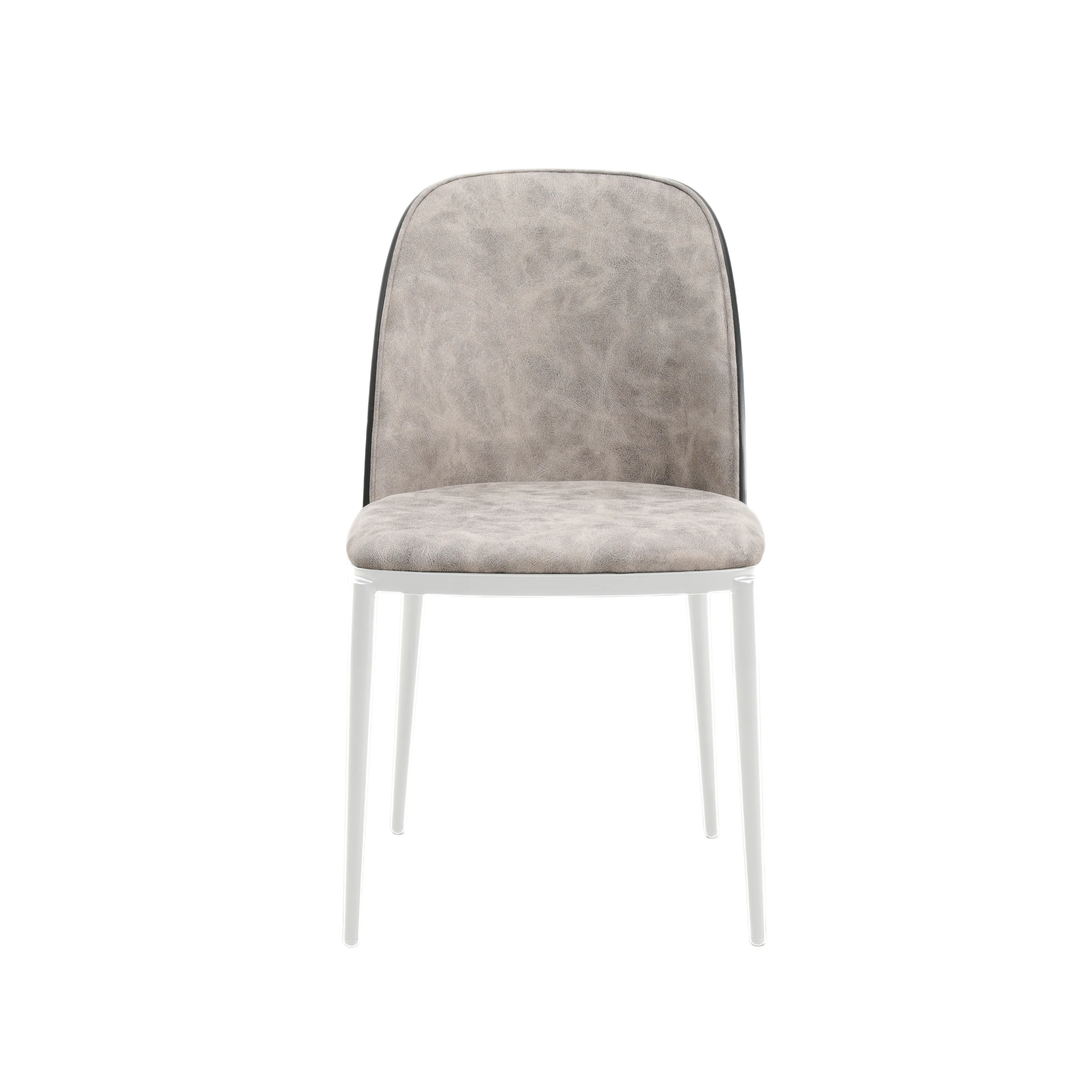 Tule Mid-Century Modern Dining Side Chair with Fabric Seat and White Powder-Coated Steel Frame