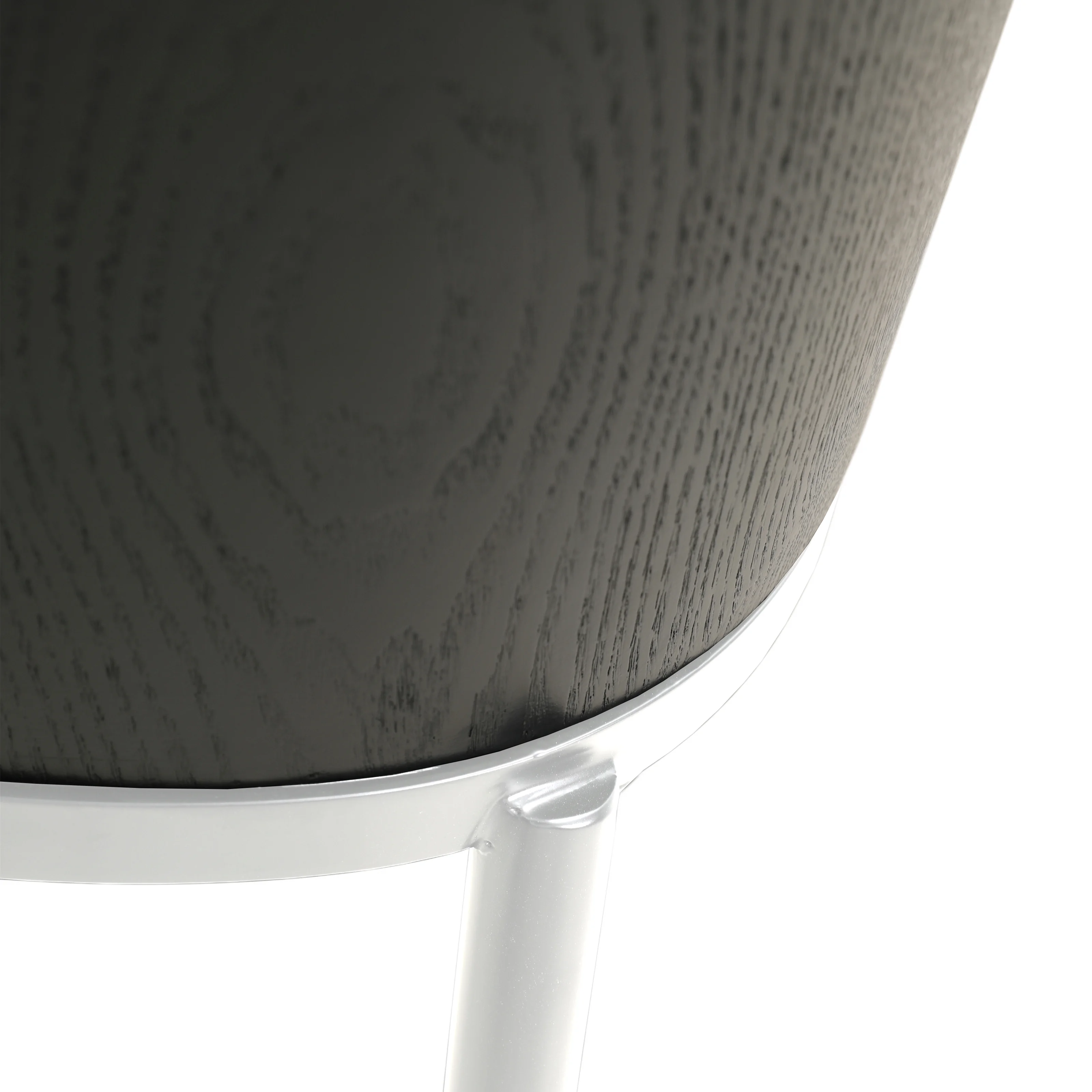 Tule Mid-Century Modern Dining Side Chair with Fabric Seat and White Powder-Coated Steel Frame