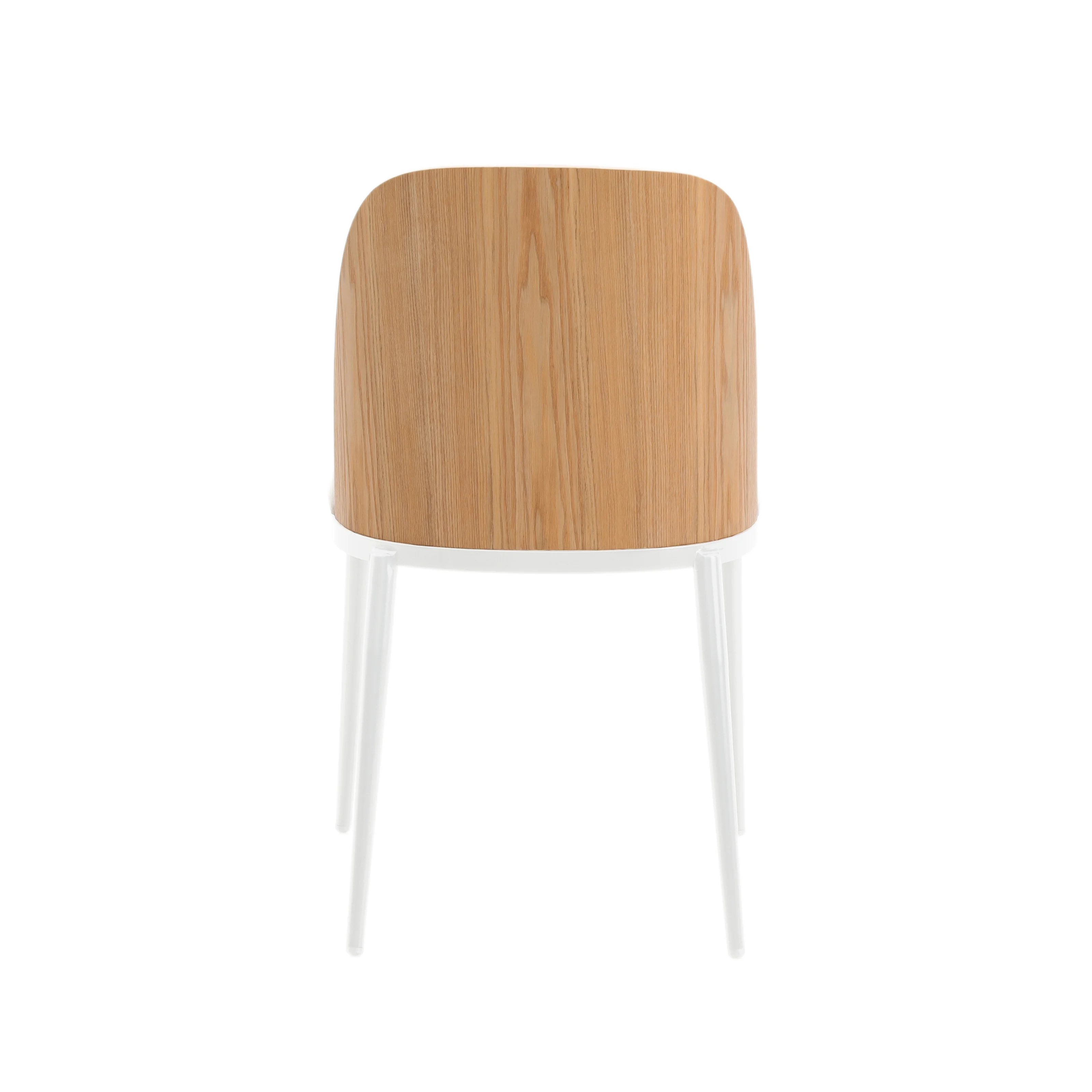 Tule Mid-Century Modern Dining Side Chair with Velvet Seat and White Powder-Coated Steel Frame