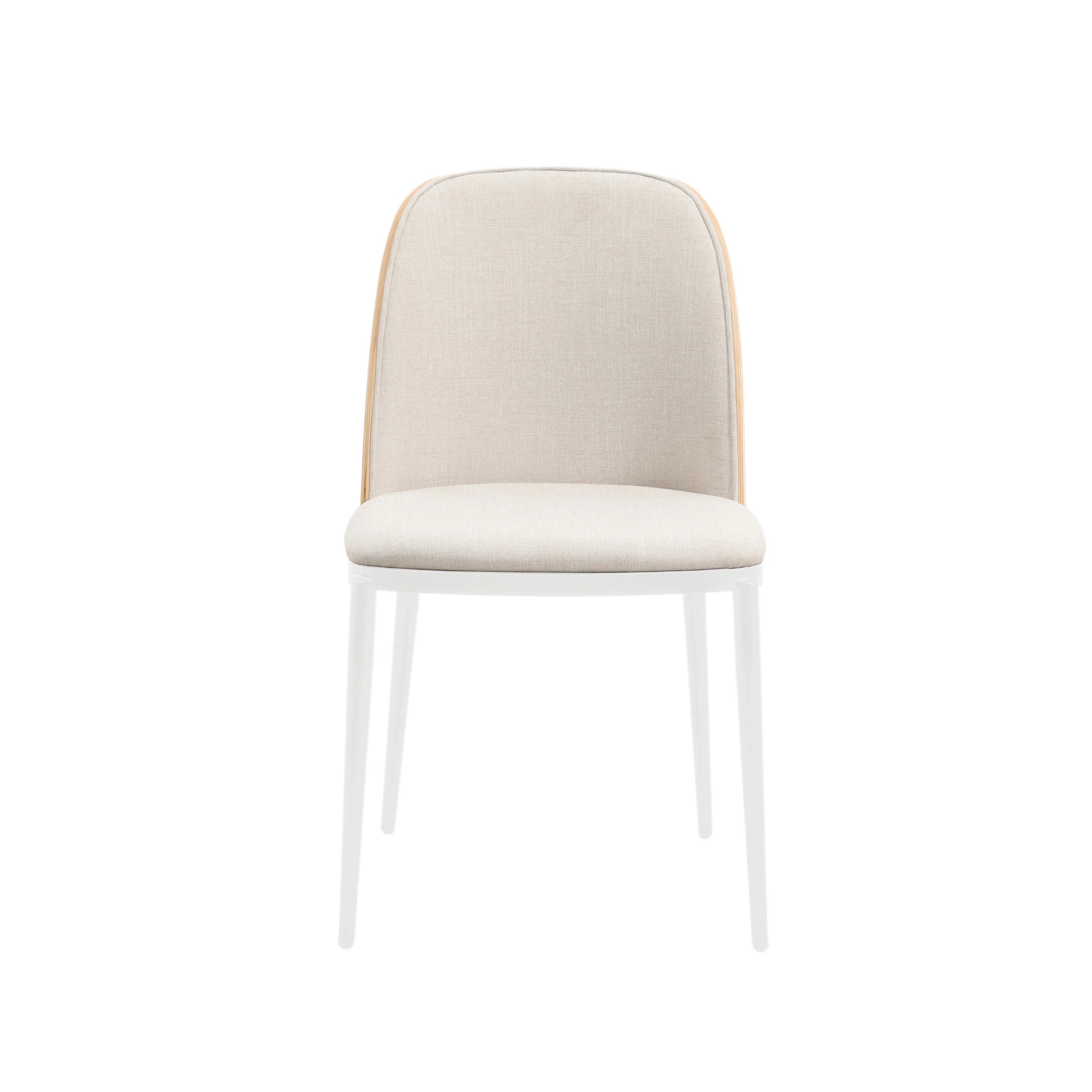 Tule Mid-Century Modern Dining Side Chair with Velvet Seat and White Powder-Coated Steel Frame, Set of 4